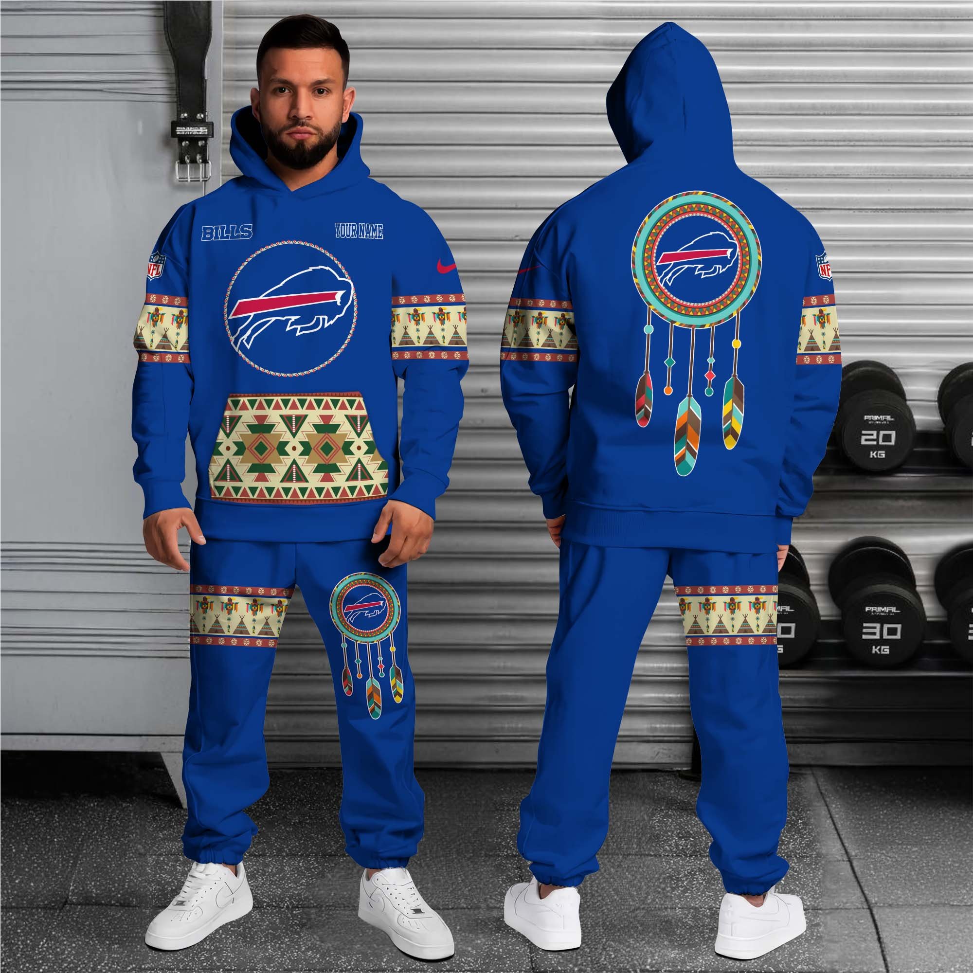 Alternative view of Buffalo Bills Hoodie Sweatpants Set Custom Your name, Sport Hoodie Sweatpants Set, Sport Gifts For Fan EHIVM-0107349