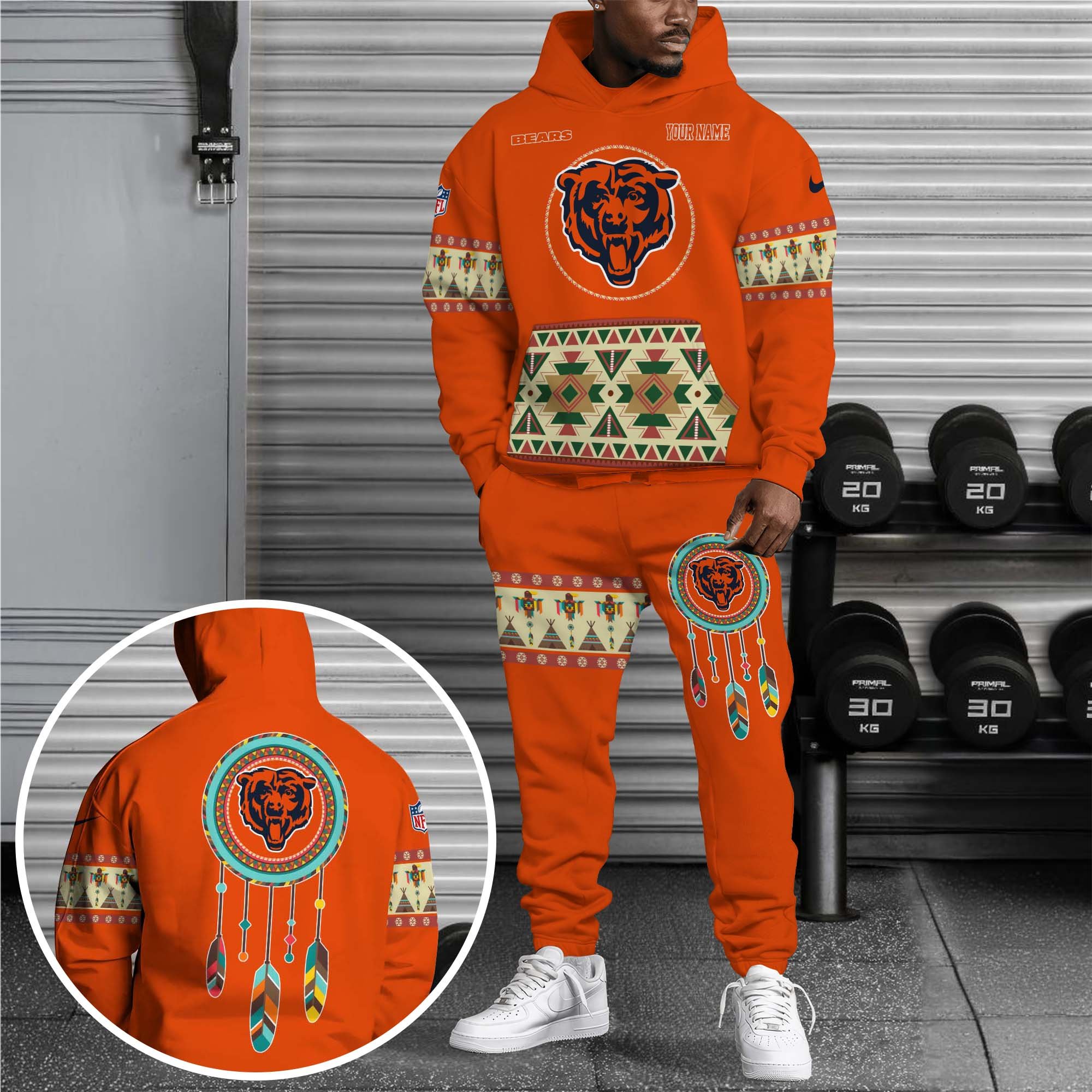 Chicago Bears Hoodie Sweatpants Set Custom Your name, Sport Hoodie Sweatpants Set, Sport Gifts For Fan EHIVM-0107349
