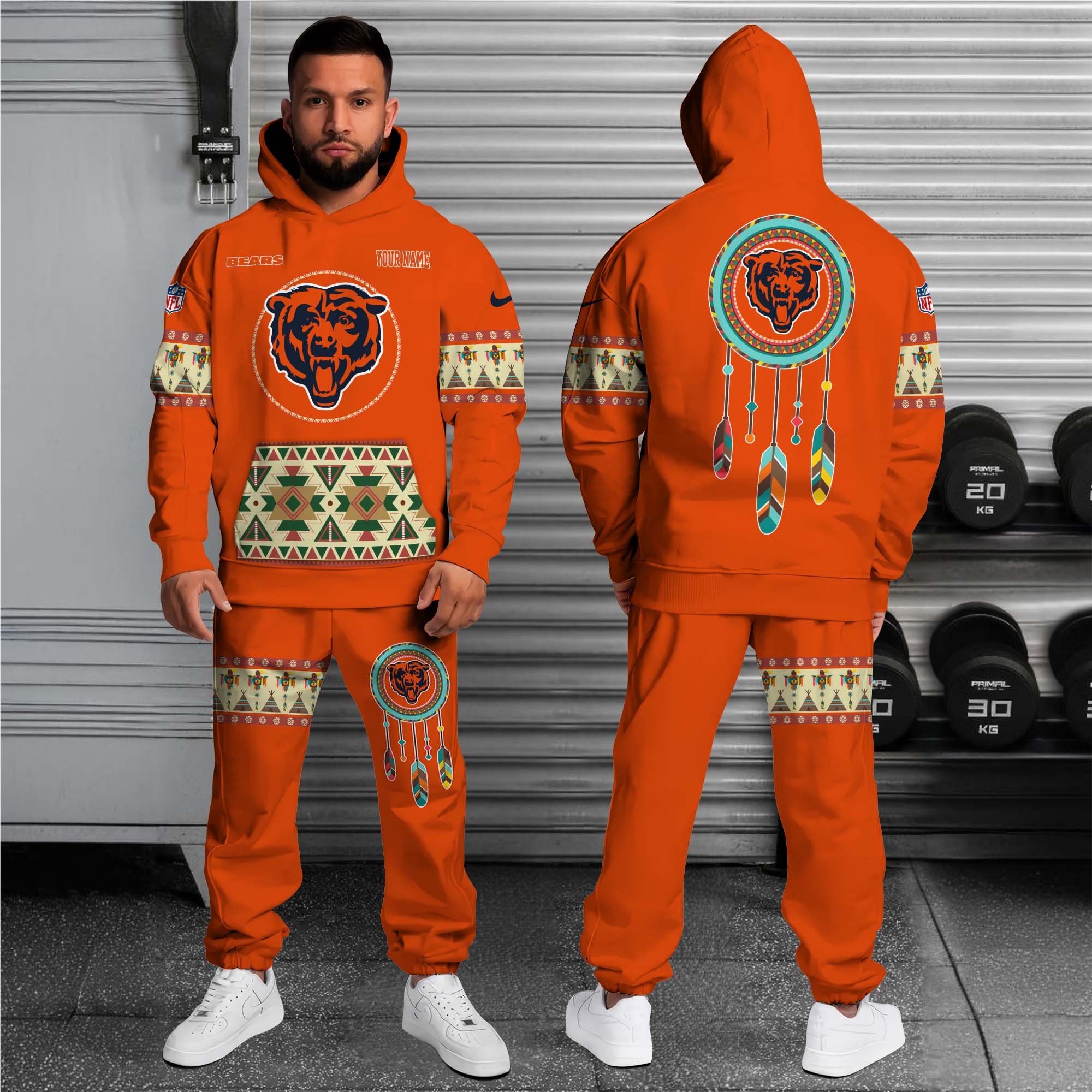 Alternative view of Chicago Bears Hoodie Sweatpants Set Custom Your name, Sport Hoodie Sweatpants Set, Sport Gifts For Fan EHIVM-0107349