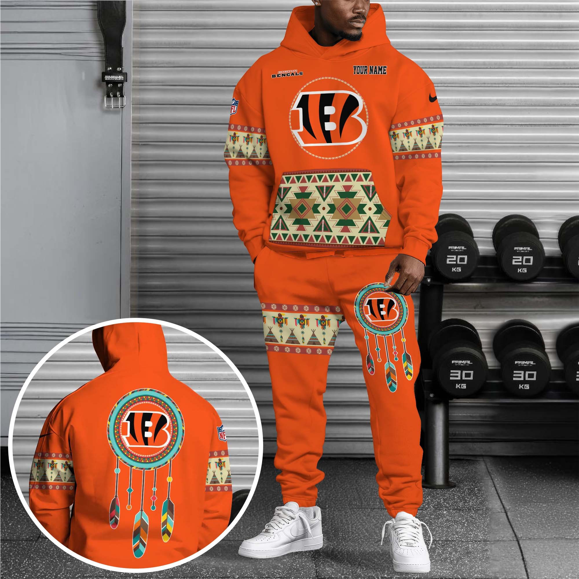 Cincinnati Bengals Hoodie Sweatpants Set Custom Your name, Sport Hoodie Sweatpants Set, Sport Gifts For Fan EHIVM-0107349