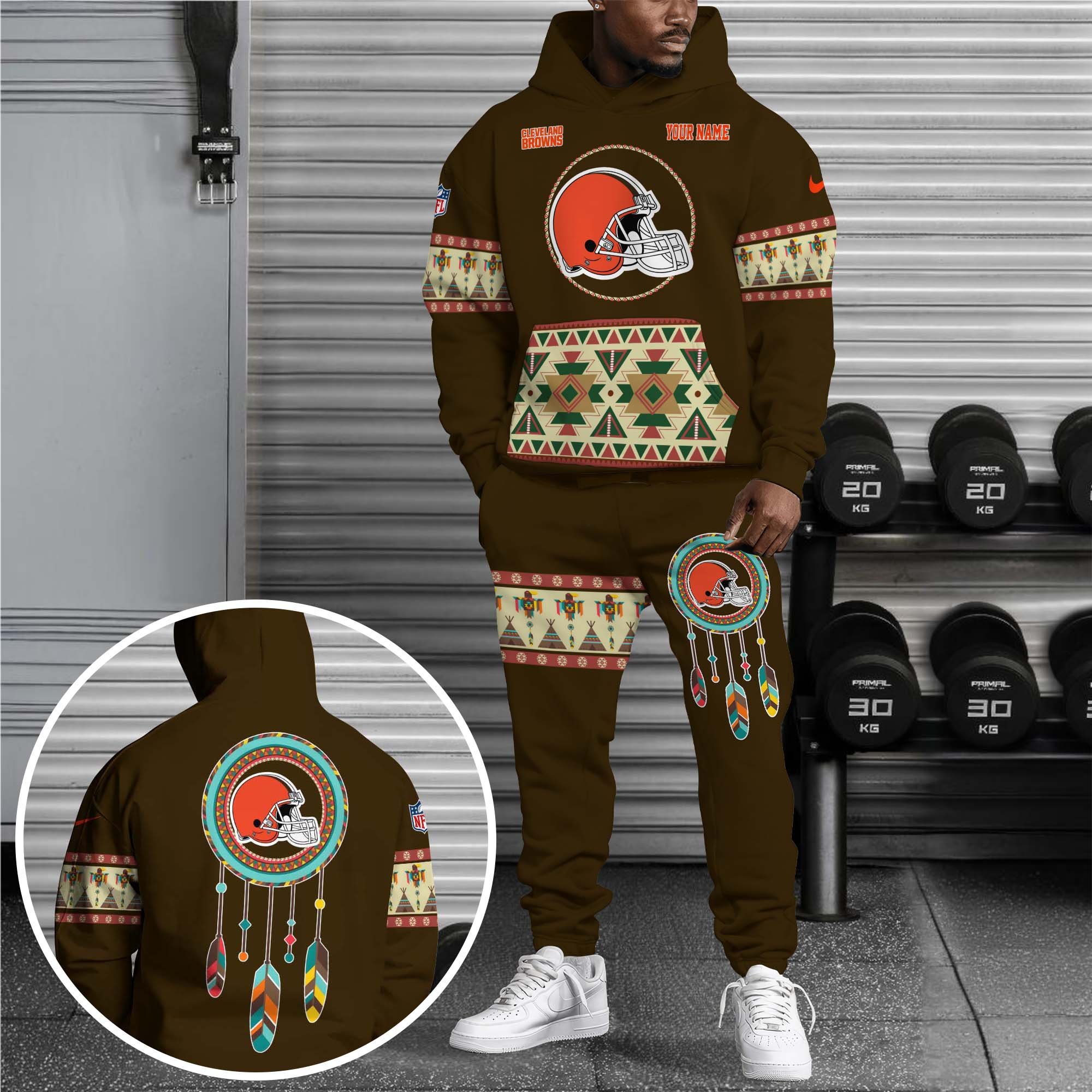 Cleveland Browns Hoodie Sweatpants Set Custom Your name, Sport Hoodie Sweatpants Set, Sport Gifts For Fan EHIVM-0107349