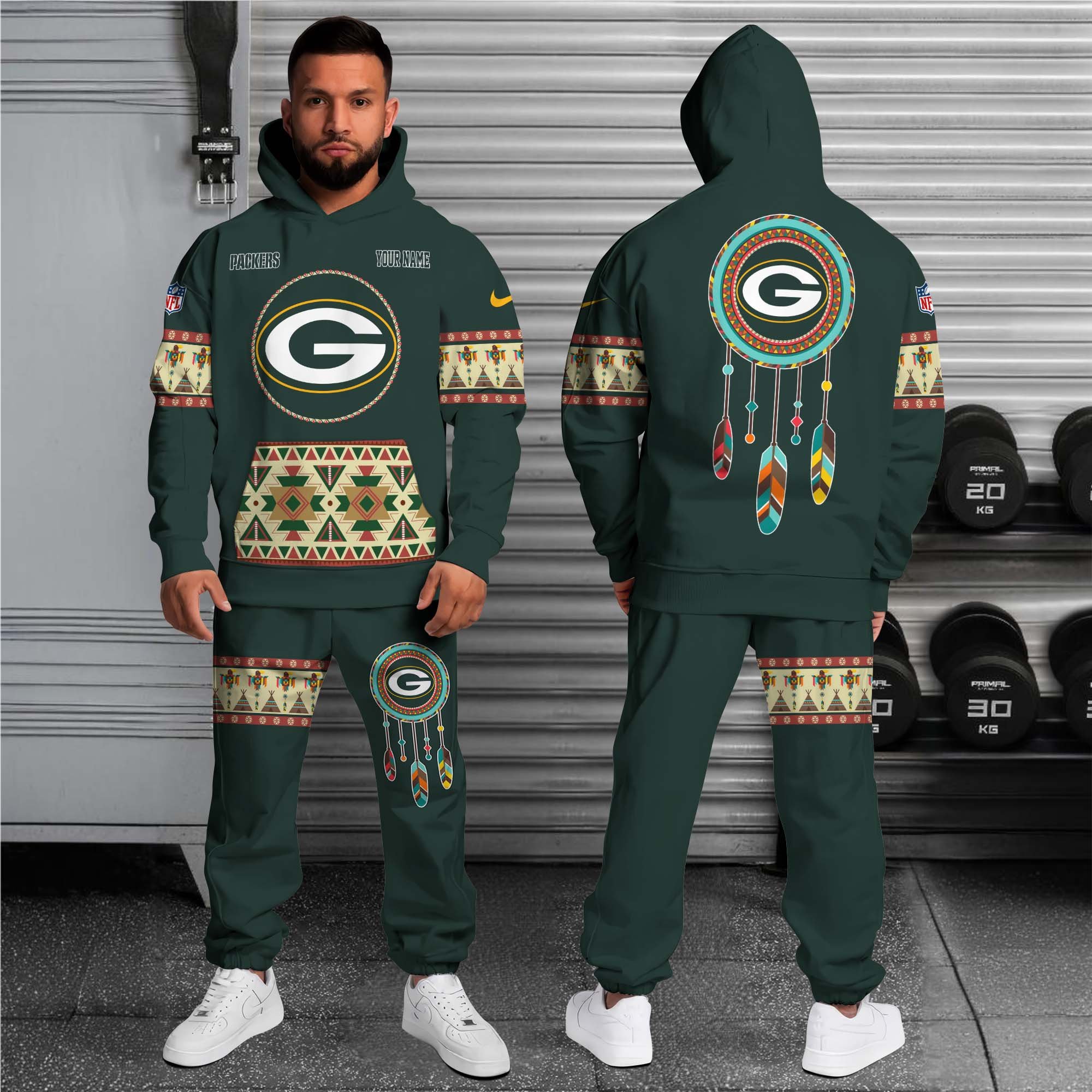 Alternative view of Green Bay Packers Hoodie Sweatpants Set Custom Your name, Sport Hoodie Sweatpants Set, Sport Gifts For Fan EHIVM-0107349
