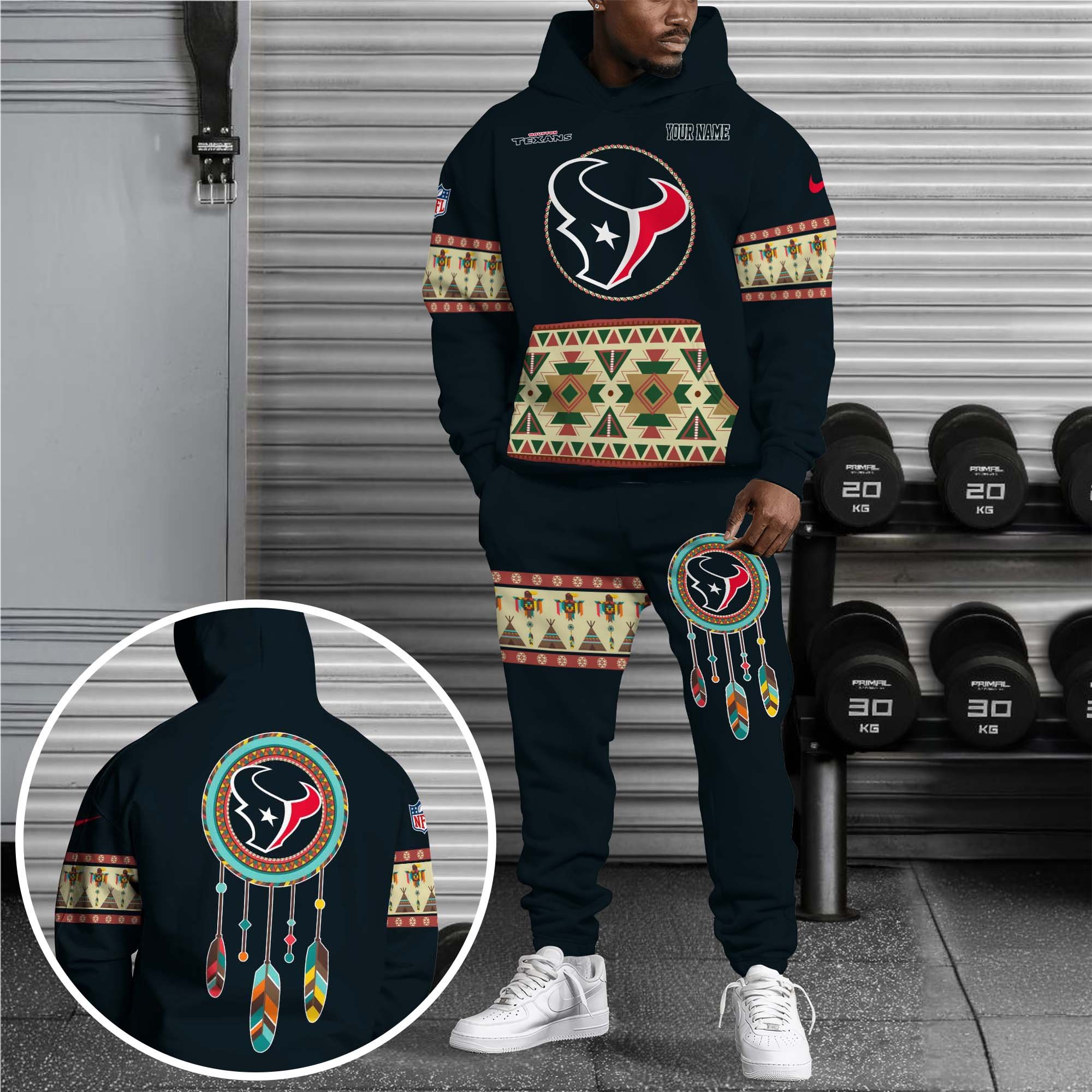 Houston Texans Hoodie Sweatpants Set Custom Your name, Sport Hoodie Sweatpants Set, Sport Gifts For Fan EHIVM-0107349