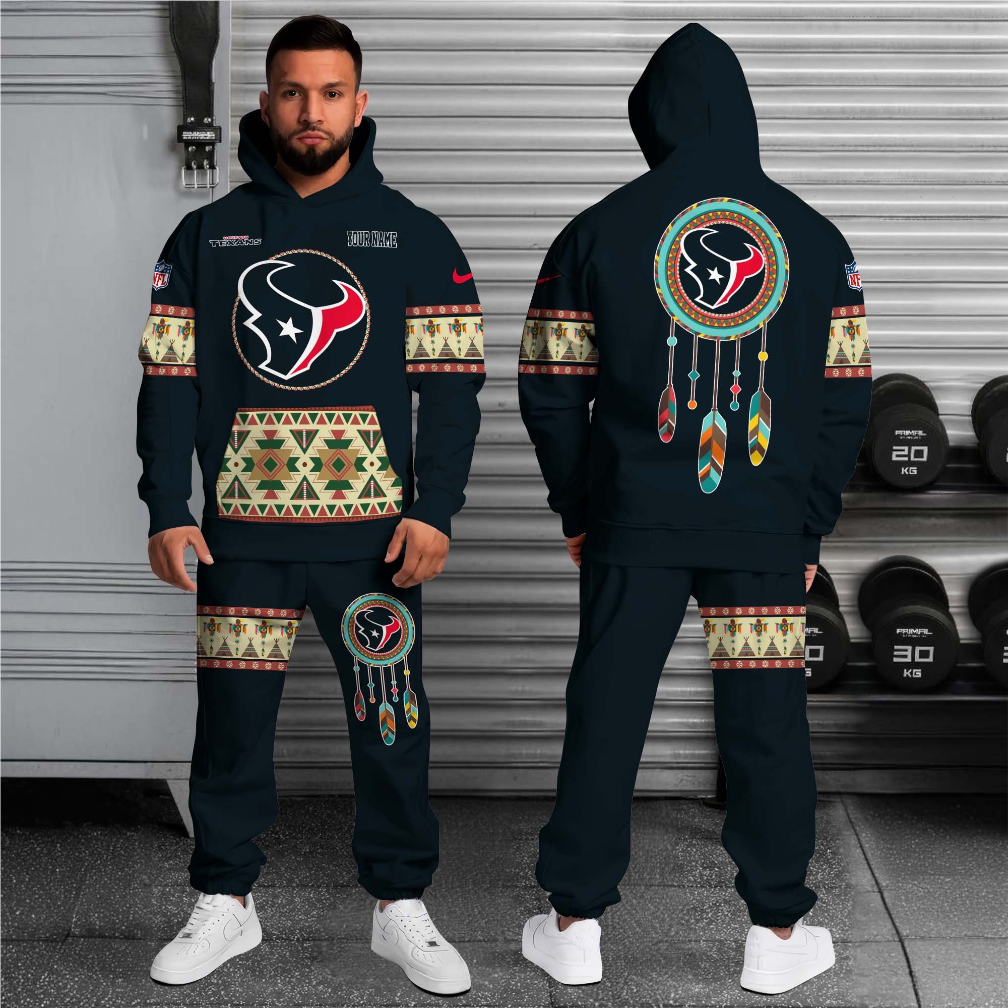 Alternative view of Houston Texans Hoodie Sweatpants Set Custom Your name, Sport Hoodie Sweatpants Set, Sport Gifts For Fan EHIVM-0107349