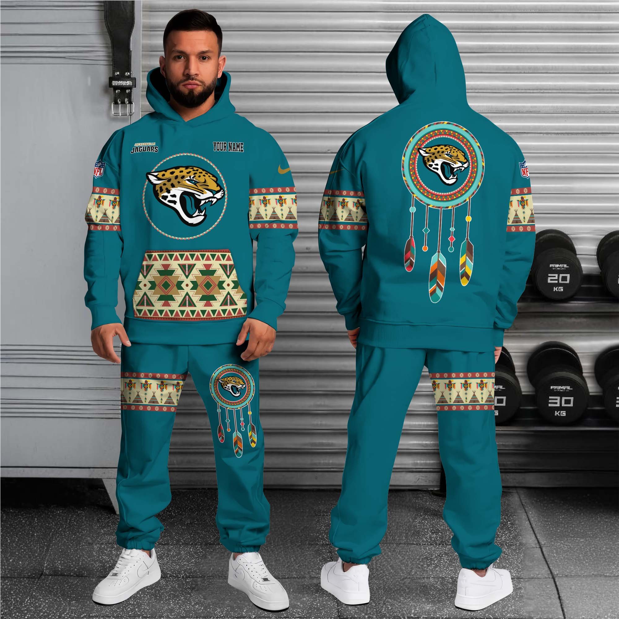 Alternative view of Jacksonville Jaguars Hoodie Sweatpants Set Custom Your name, Sport Hoodie Sweatpants Set, Sport Gifts For Fan EHIVM-0107349