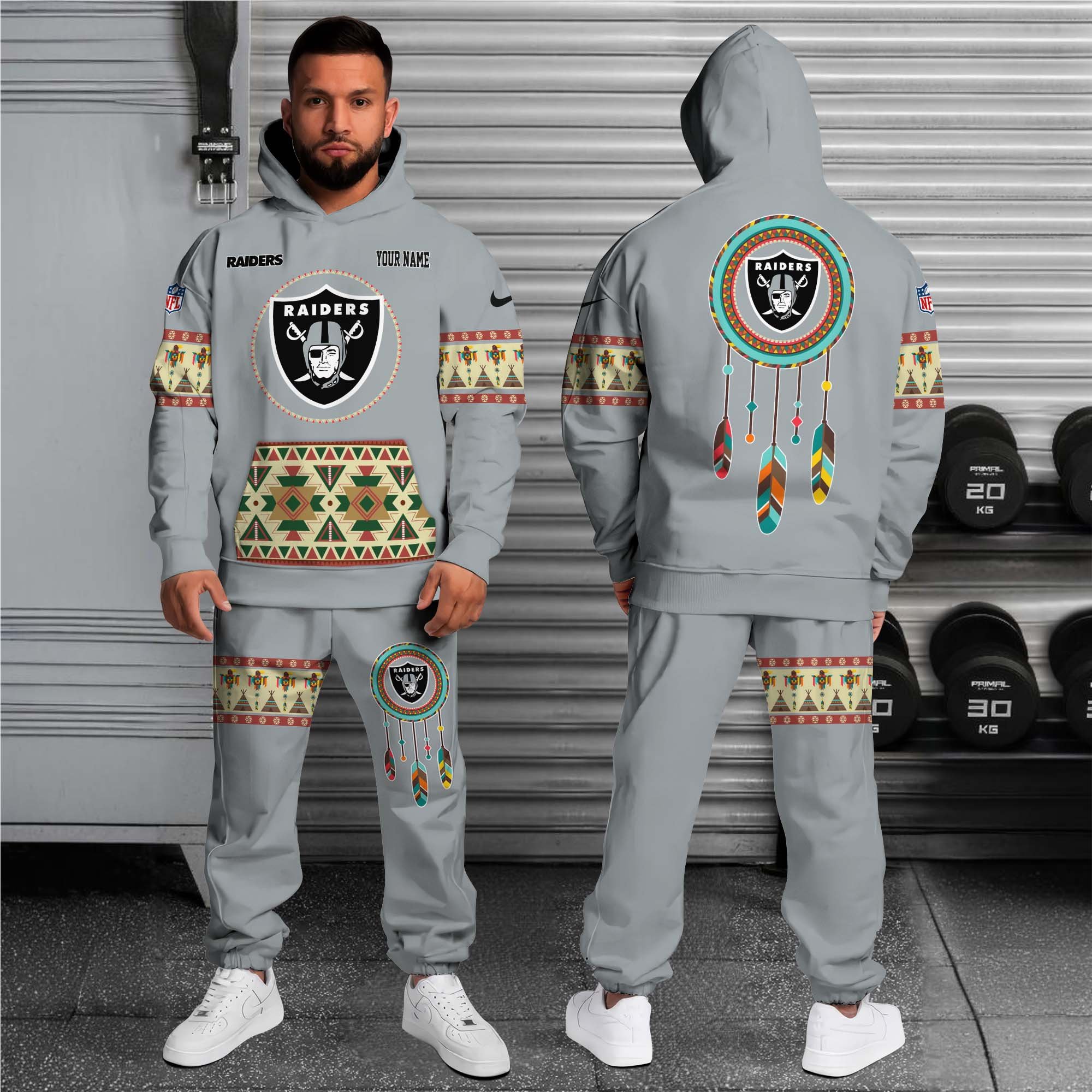 Alternative view of Las Vegas Raiders Hoodie Sweatpants Set Custom Your name, Sport Hoodie Sweatpants Set, Sport Gifts For Fan EHIVM-0107349