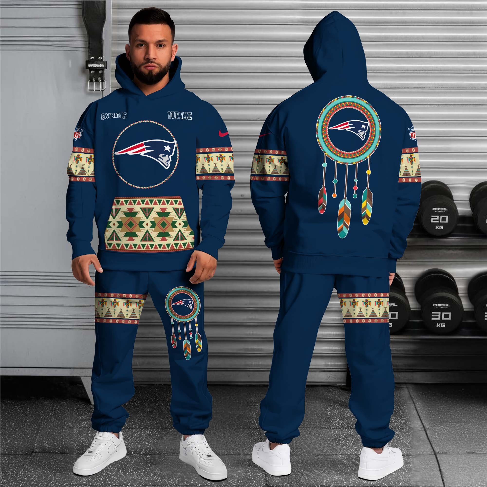 Alternative view of New England Patriots Hoodie Sweatpants Set Custom Your name, Sport Hoodie Sweatpants Set, Sport Gifts For Fan EHIVM-0107349