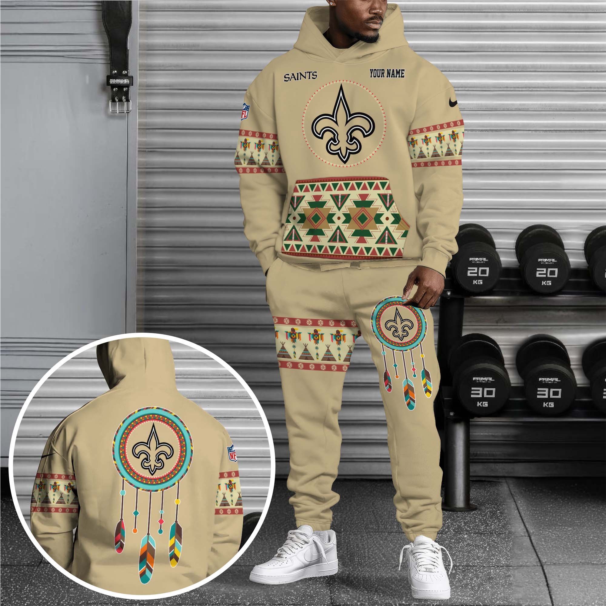New Orleans Saints Hoodie Sweatpants Set Custom Your name, Sport Hoodie Sweatpants Set, Sport Gifts For Fan EHIVM-0107349
