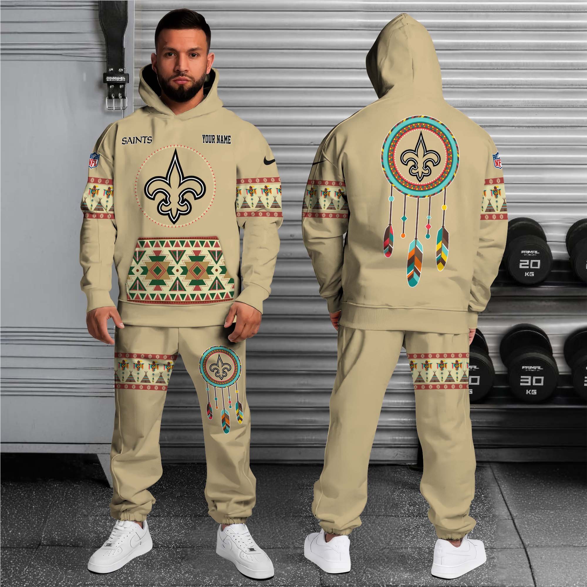 Alternative view of New Orleans Saints Hoodie Sweatpants Set Custom Your name, Sport Hoodie Sweatpants Set, Sport Gifts For Fan EHIVM-0107349