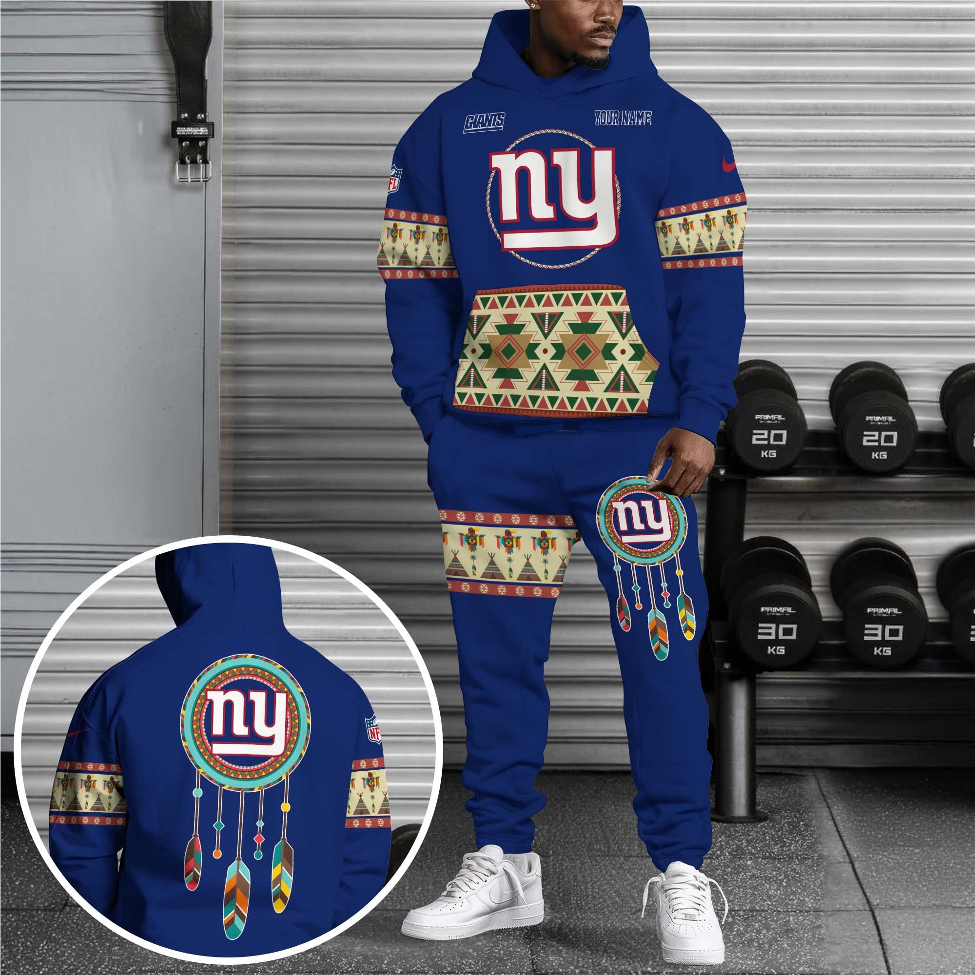 New York Giants Hoodie Sweatpants Set Custom Your name, Sport Hoodie Sweatpants Set, Sport Gifts For Fan EHIVM-0107349