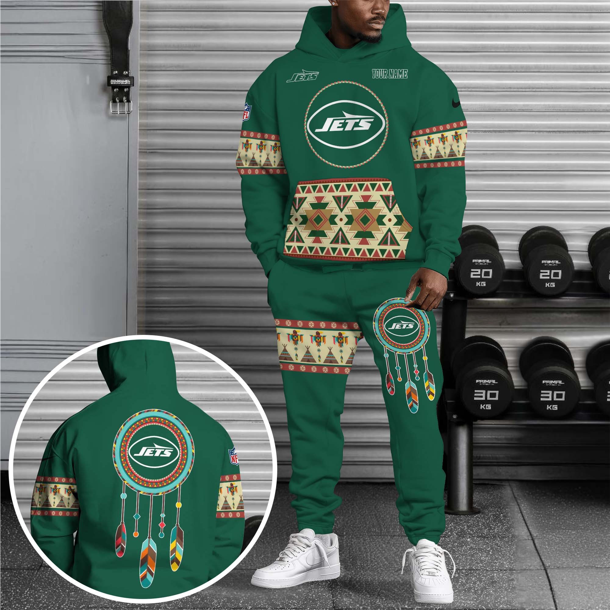 New York Jets Hoodie Sweatpants Set Custom Your name, Sport Hoodie Sweatpants Set, Sport Gifts For Fan EHIVM-0107349