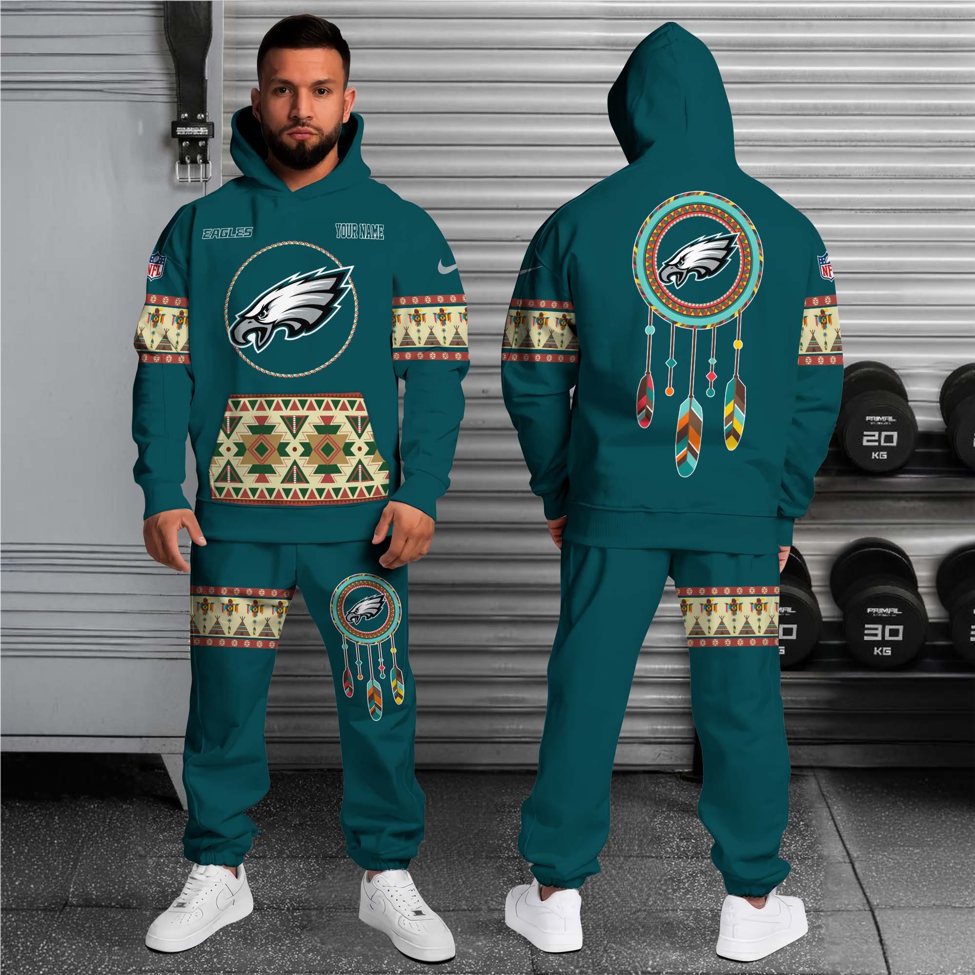 Alternative view of Philadelphia Eagles Hoodie Sweatpants Set Custom Your name, Sport Hoodie Sweatpants Set, Sport Gifts For Fan EHIVM-0107349