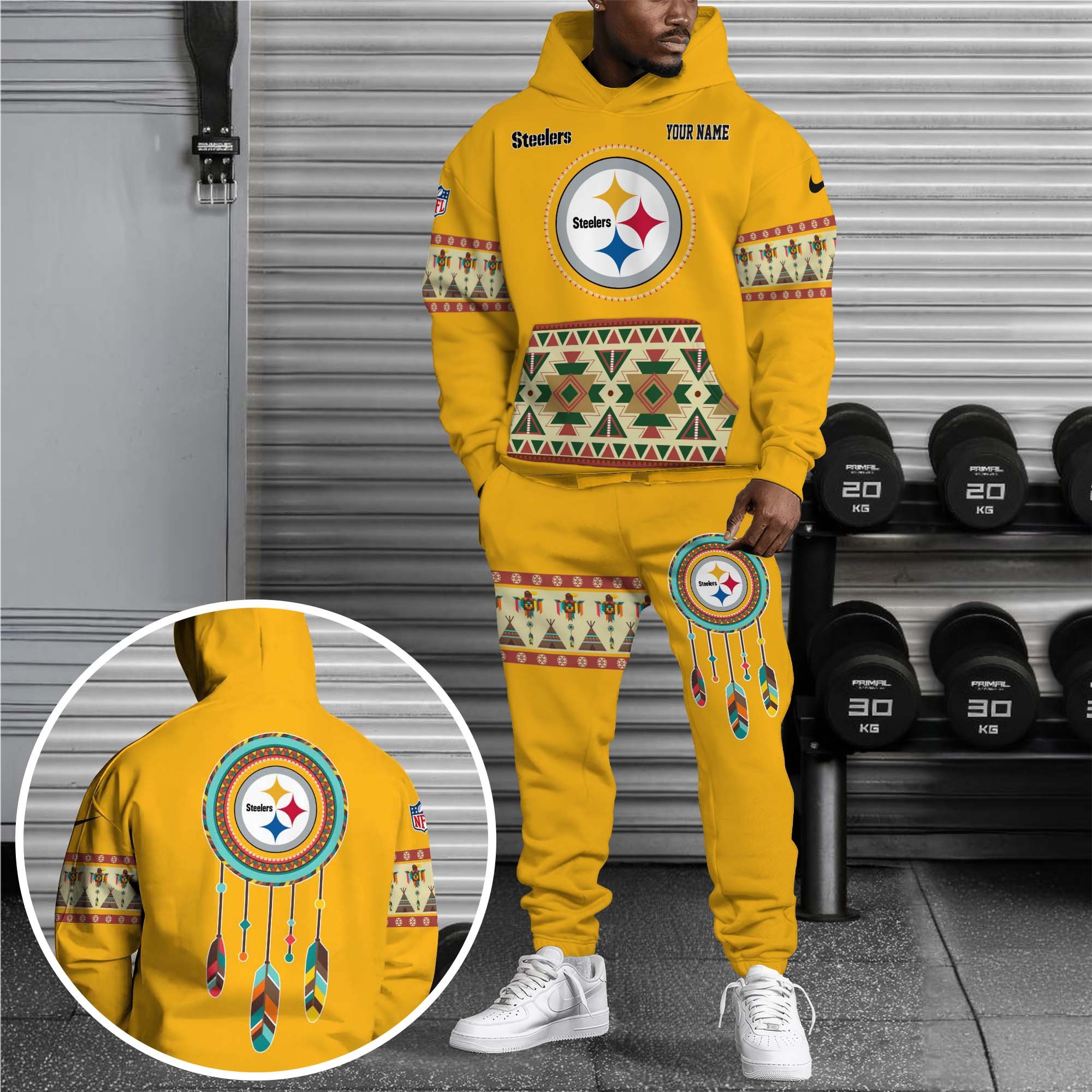 Pittsburgh Steelers Hoodie Sweatpants Set Custom Your name, Sport Hoodie Sweatpants Set, Sport Gifts For Fan EHIVM-0107349