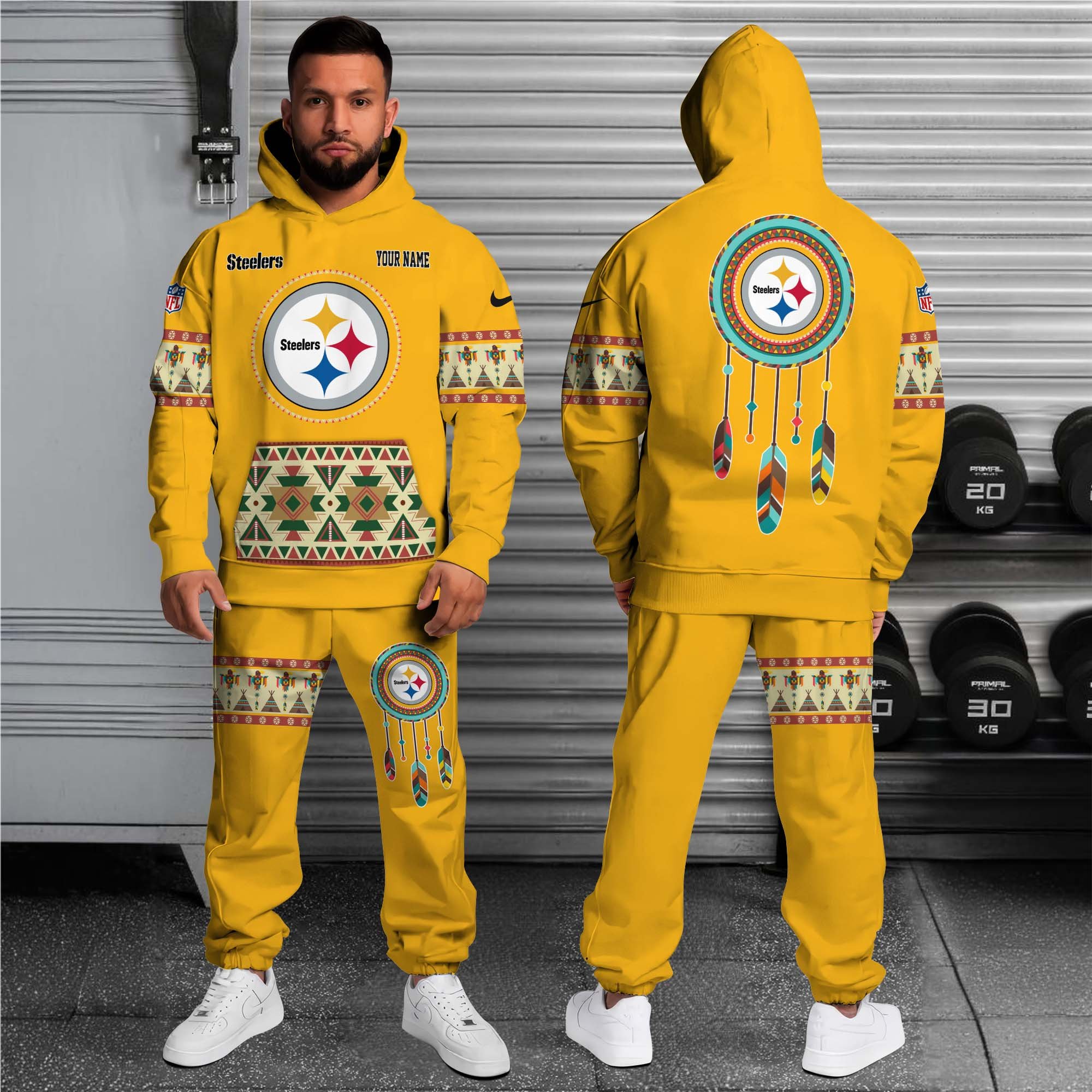 Alternative view of Pittsburgh Steelers Hoodie Sweatpants Set Custom Your name, Sport Hoodie Sweatpants Set, Sport Gifts For Fan EHIVM-0107349