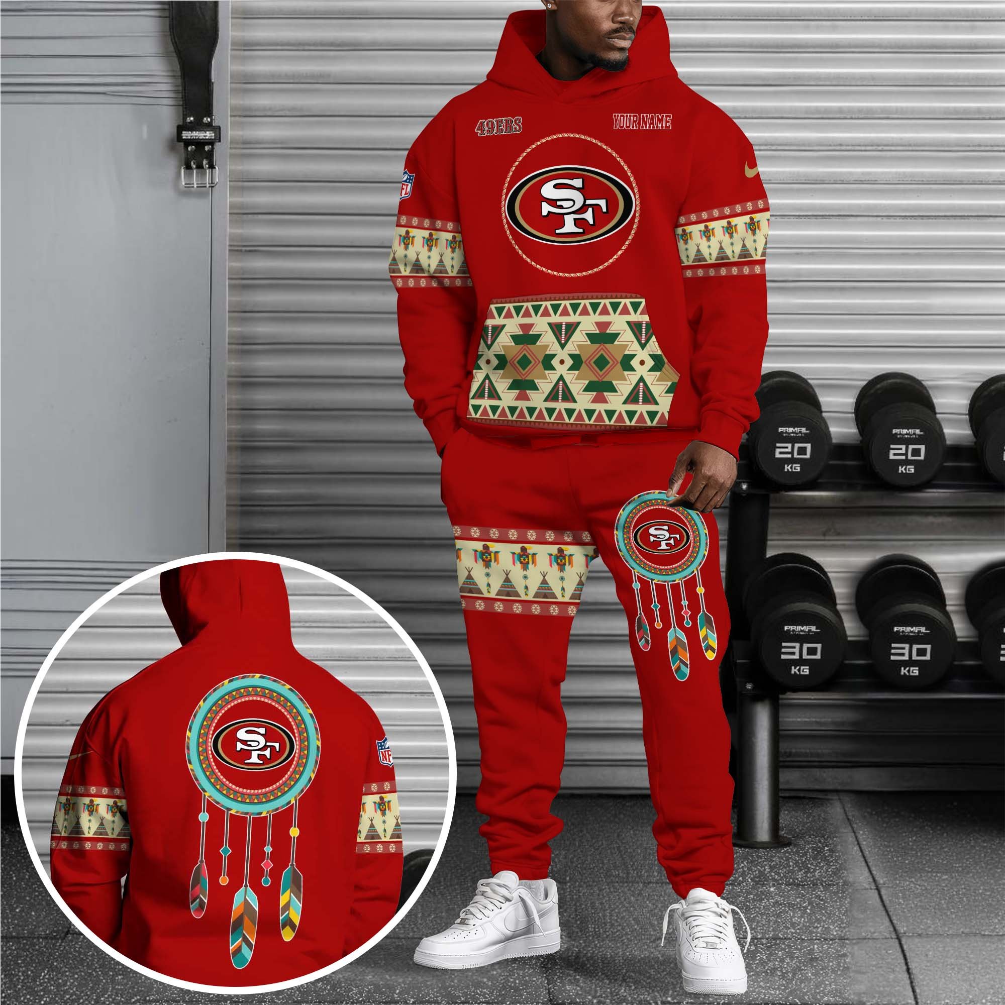 San Francisco 49ers Hoodie Sweatpants Set Custom Your name, Sport Hoodie Sweatpants Set, Sport Gifts For Fan EHIVM-0107349