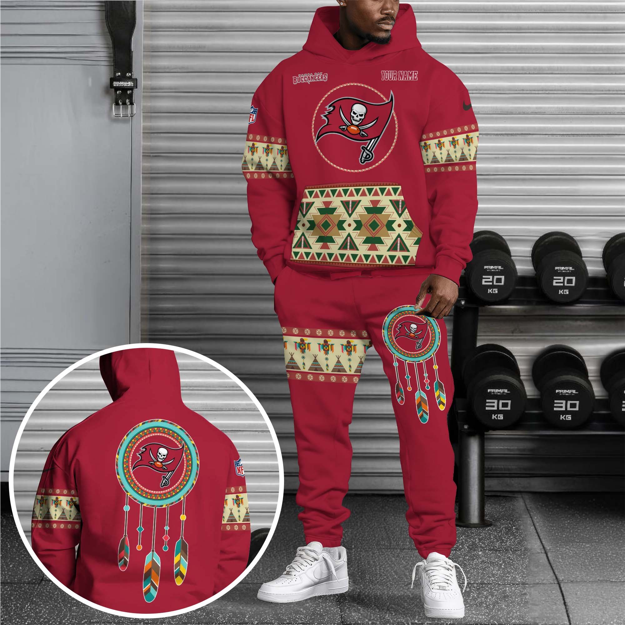 Tampa Bay Buccaneers Hoodie Sweatpants Set Custom Your name, Sport Hoodie Sweatpants Set, Sport Gifts For Fan EHIVM-0107349