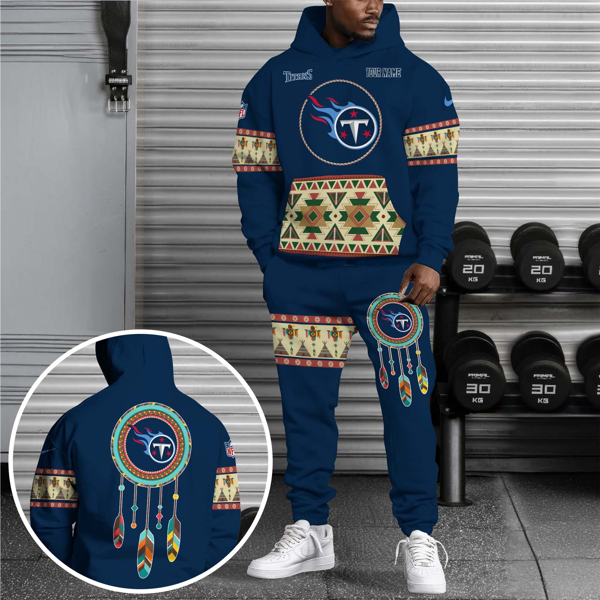 Tennessee Titans Hoodie Sweatpants Set Custom Your name, Sport Hoodie Sweatpants Set, Sport Gifts For Fan EHIVM-0107349
