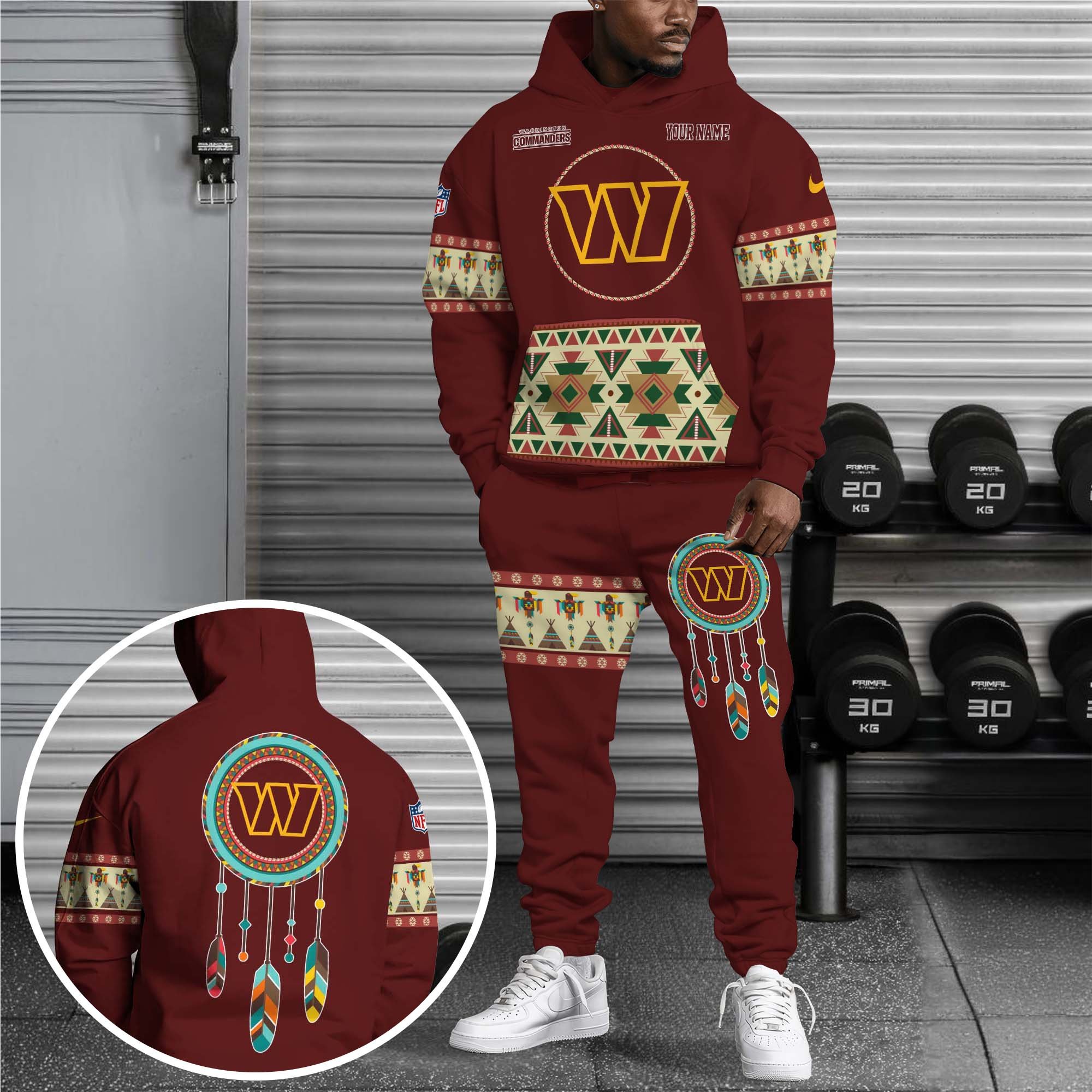 Washington Commanders Hoodie Sweatpants Set Custom Your name, Sport Hoodie Sweatpants Set, Sport Gifts For Fan EHIVM-0107349