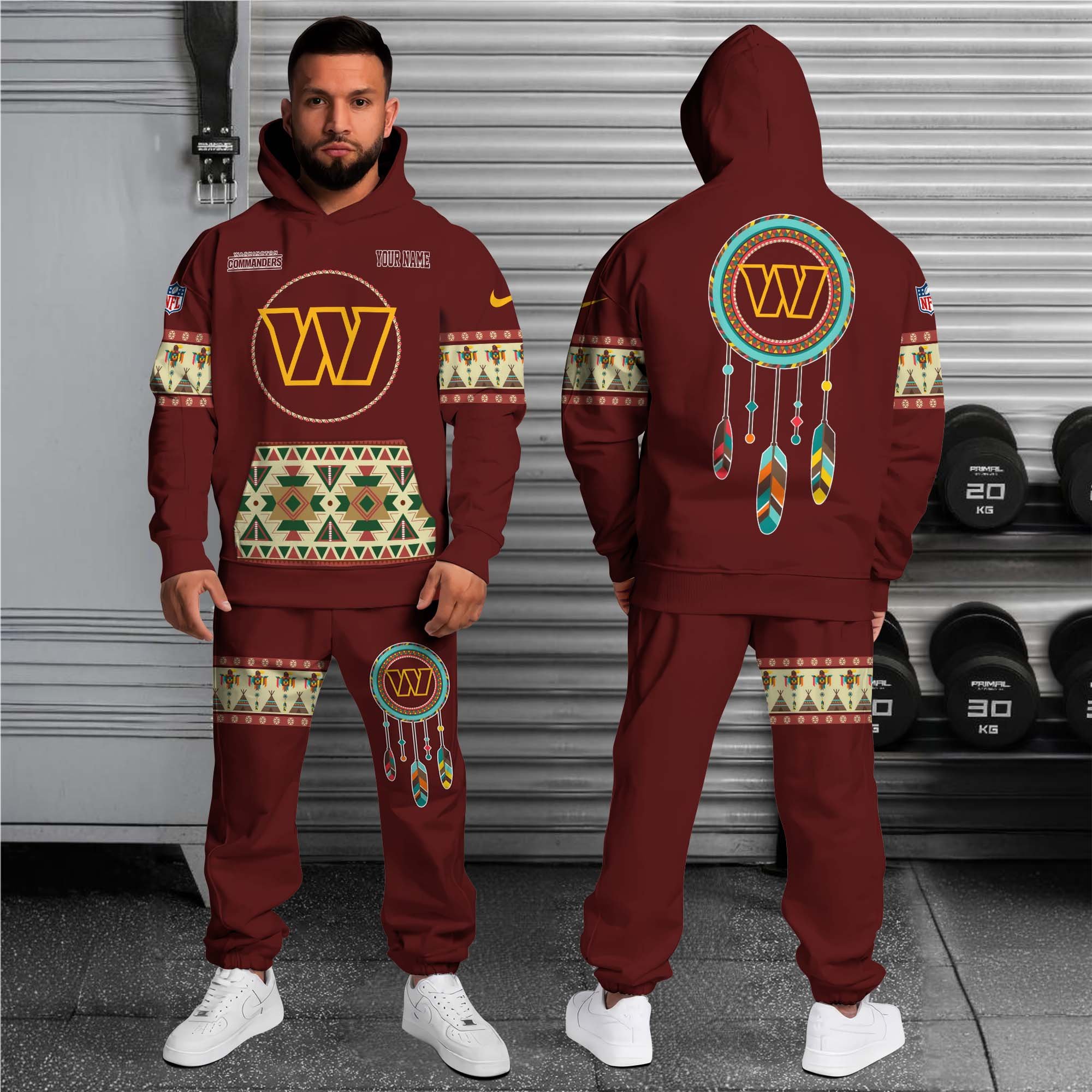 Alternative view of Washington Commanders Hoodie Sweatpants Set Custom Your name, Sport Hoodie Sweatpants Set, Sport Gifts For Fan EHIVM-0107349
