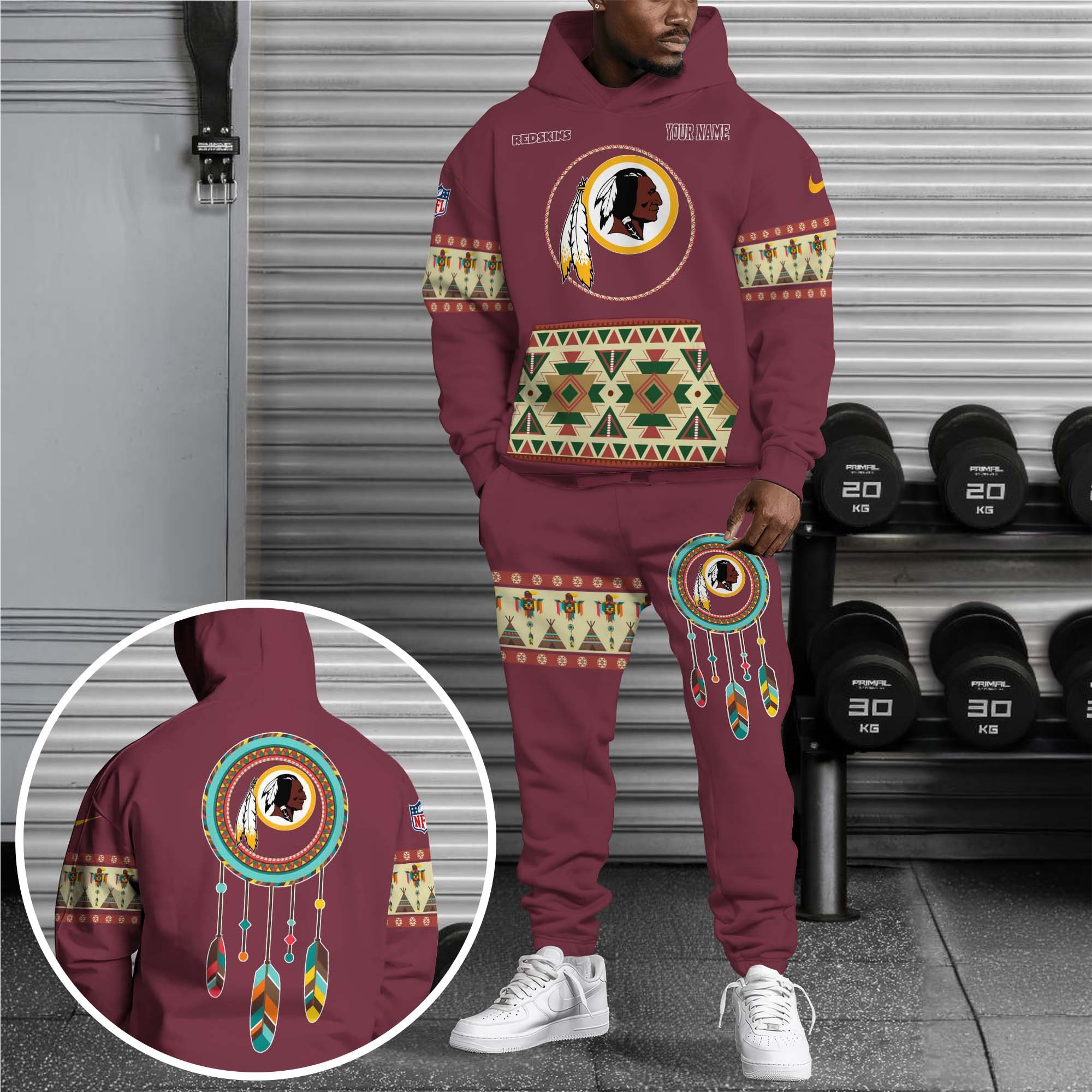 Washington Redskins Hoodie Sweatpants Set Custom Your name, Sport Hoodie Sweatpants Set, Sport Gifts For Fan EHIVM-0107349