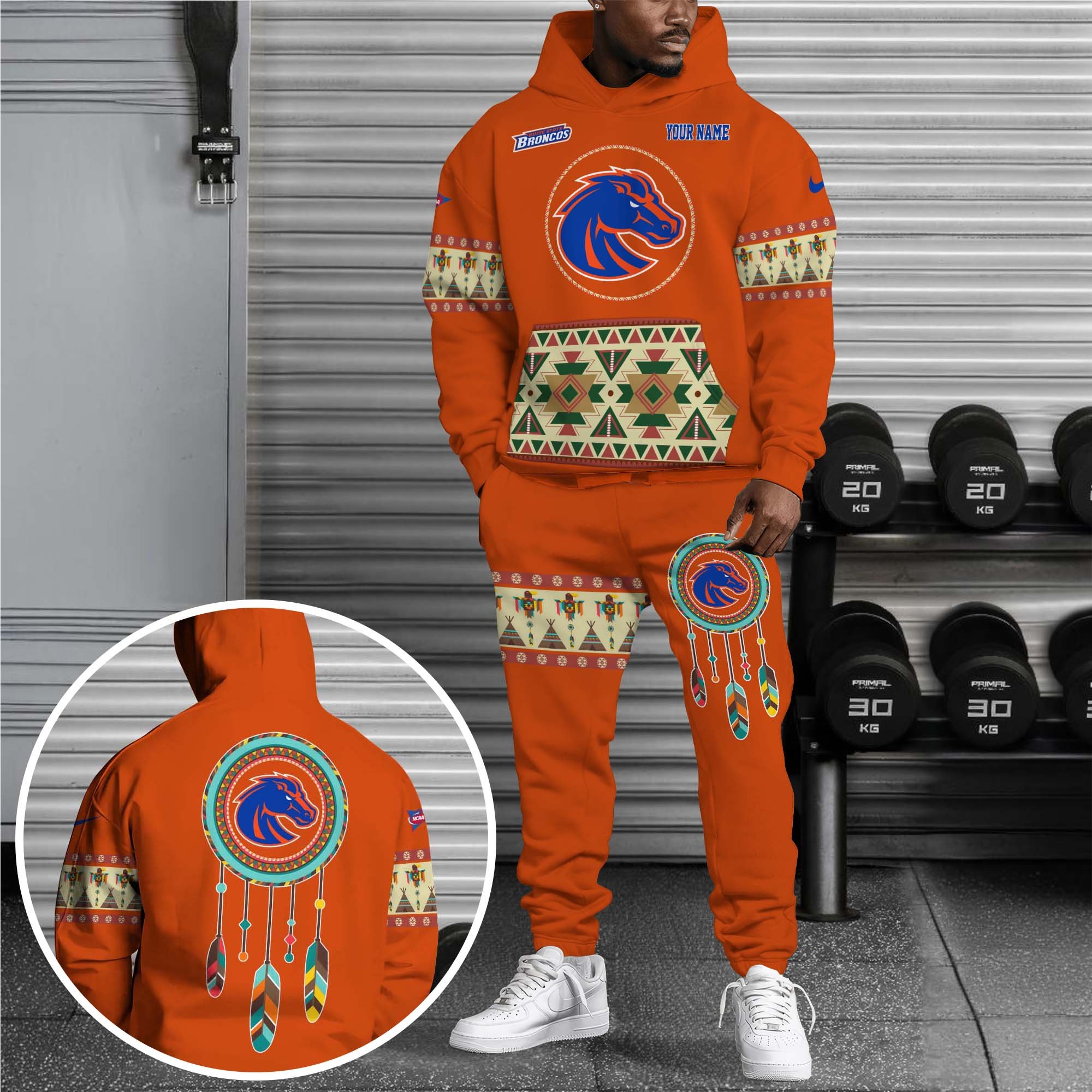 Boise State Broncos Hoodie Sweatpants Set Custom Your name, Sport Hoodie Sweatpants Set, Sport Gifts For Fan EHIVM-0118550
