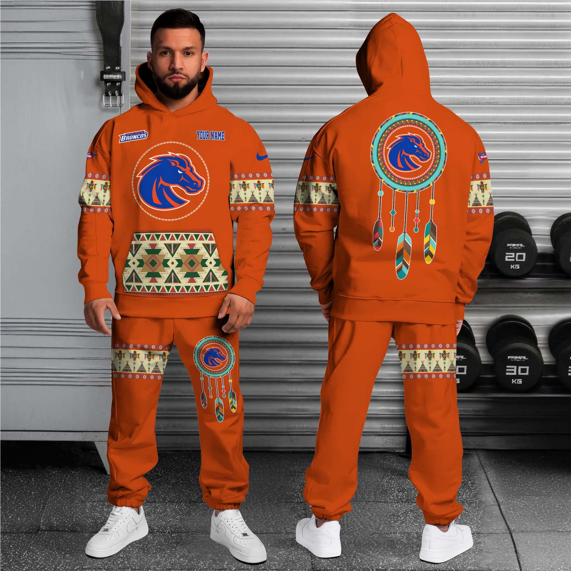 Alternative view of Boise State Broncos Hoodie Sweatpants Set Custom Your name, Sport Hoodie Sweatpants Set, Sport Gifts For Fan EHIVM-0118550