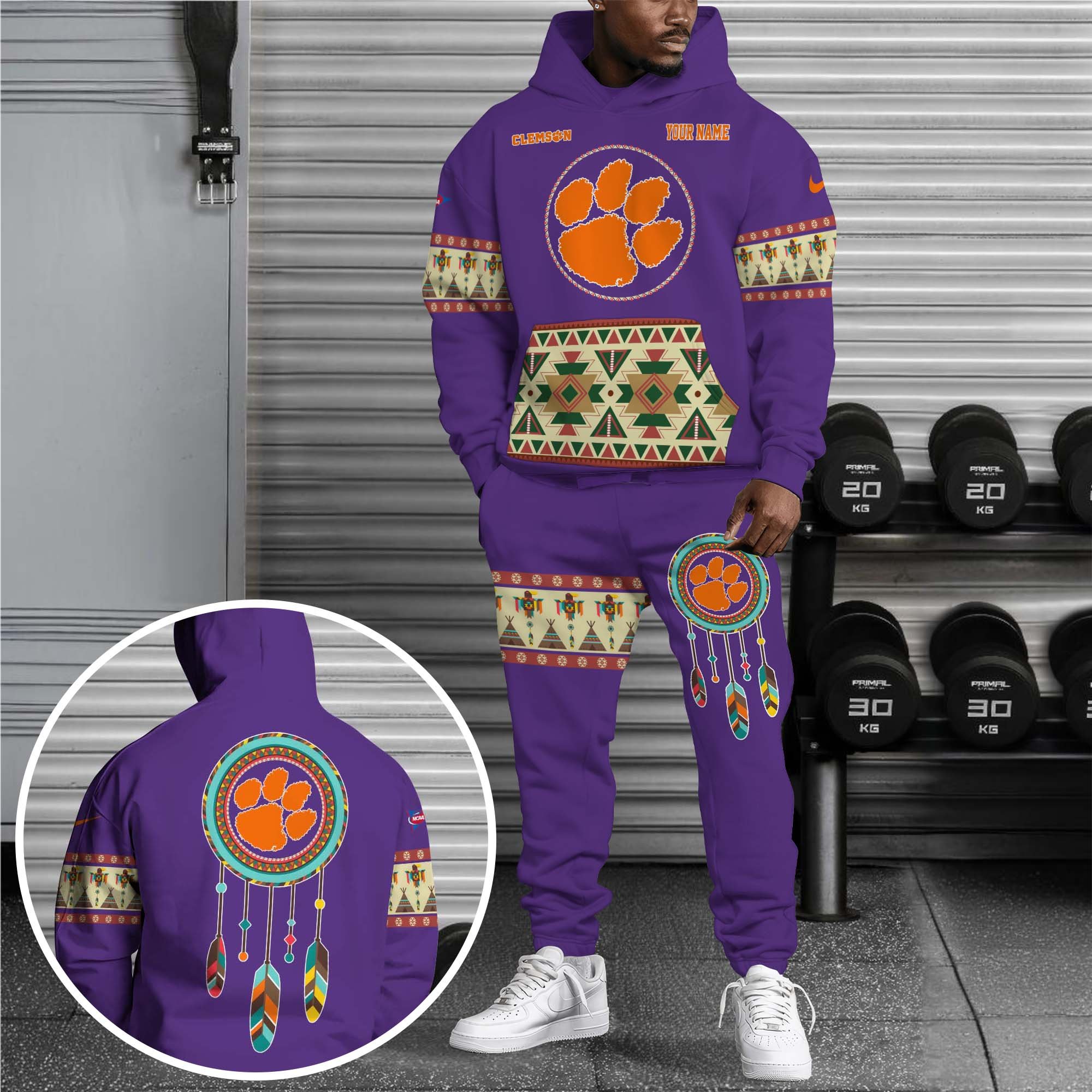 Clemson Tigers Hoodie Sweatpants Set Custom Your name, Sport Hoodie Sweatpants Set, Sport Gifts For Fan EHIVM-0118550