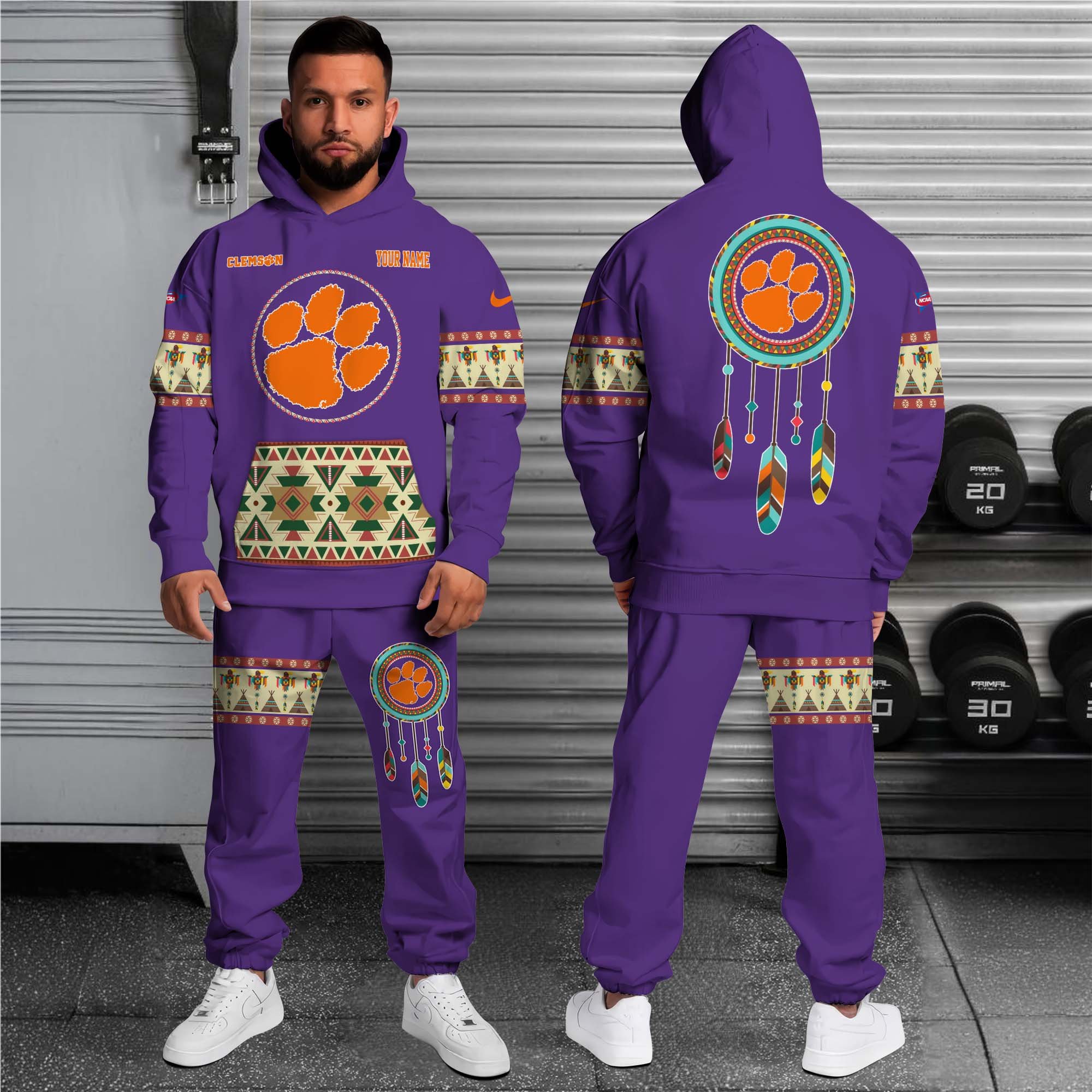 Alternative view of Clemson Tigers Hoodie Sweatpants Set Custom Your name, Sport Hoodie Sweatpants Set, Sport Gifts For Fan EHIVM-0118550