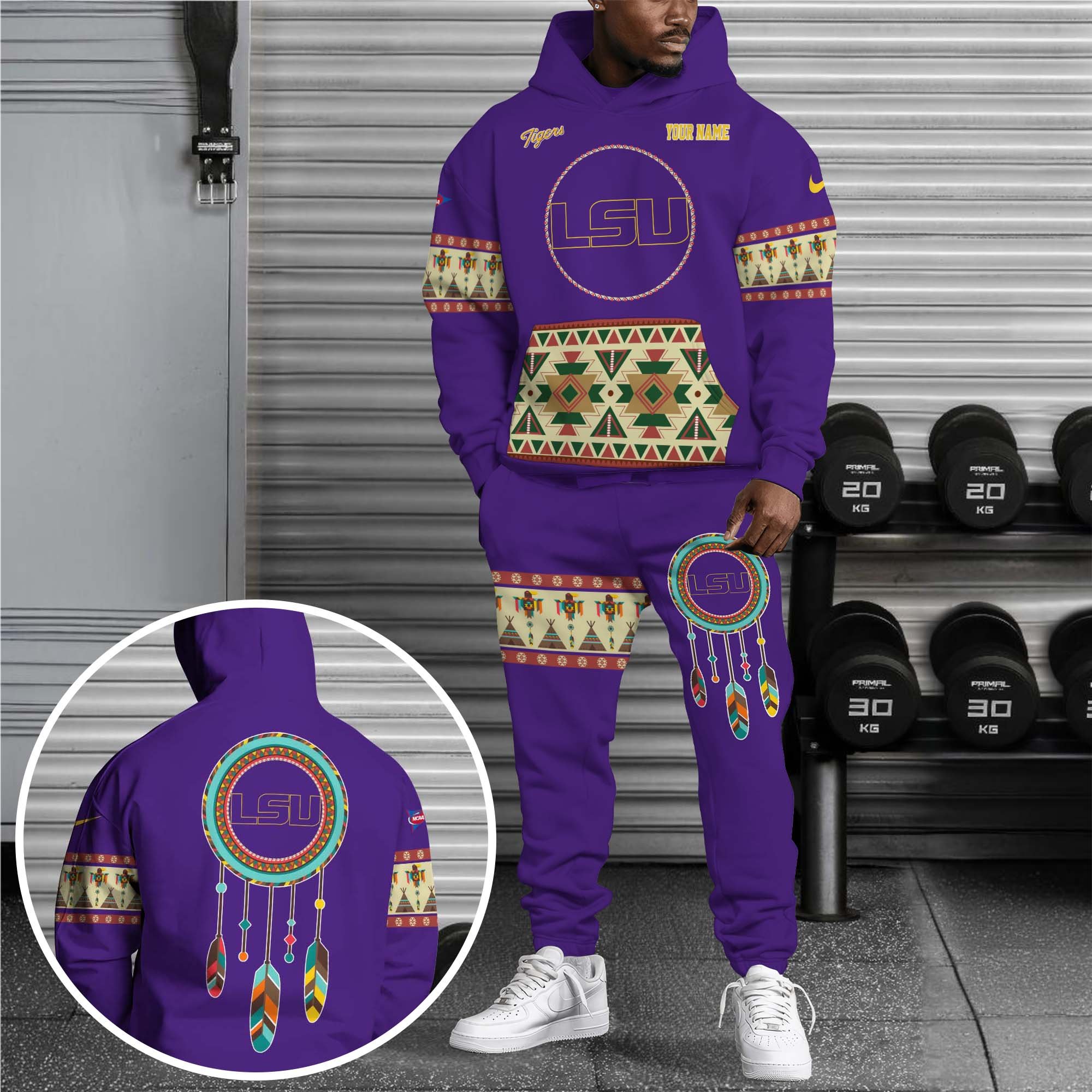 LSU TIGERS Hoodie Sweatpants Set Custom Your name, Sport Hoodie Sweatpants Set, Sport Gifts For Fan EHIVM-0118550