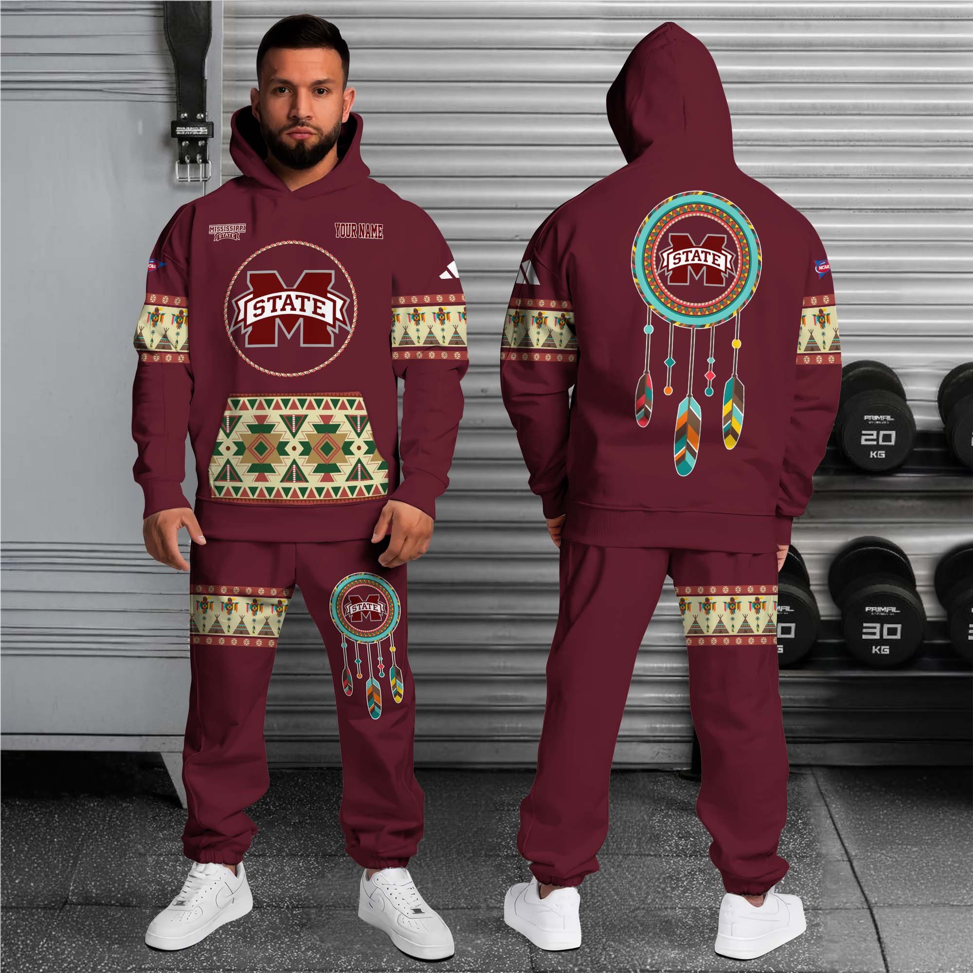 Alternative view of Mississippi State Bulldogs Hoodie Sweatpants Set Custom Your name, Sport Hoodie Sweatpants Set, Sport Gifts For Fan EHIVM-0118550