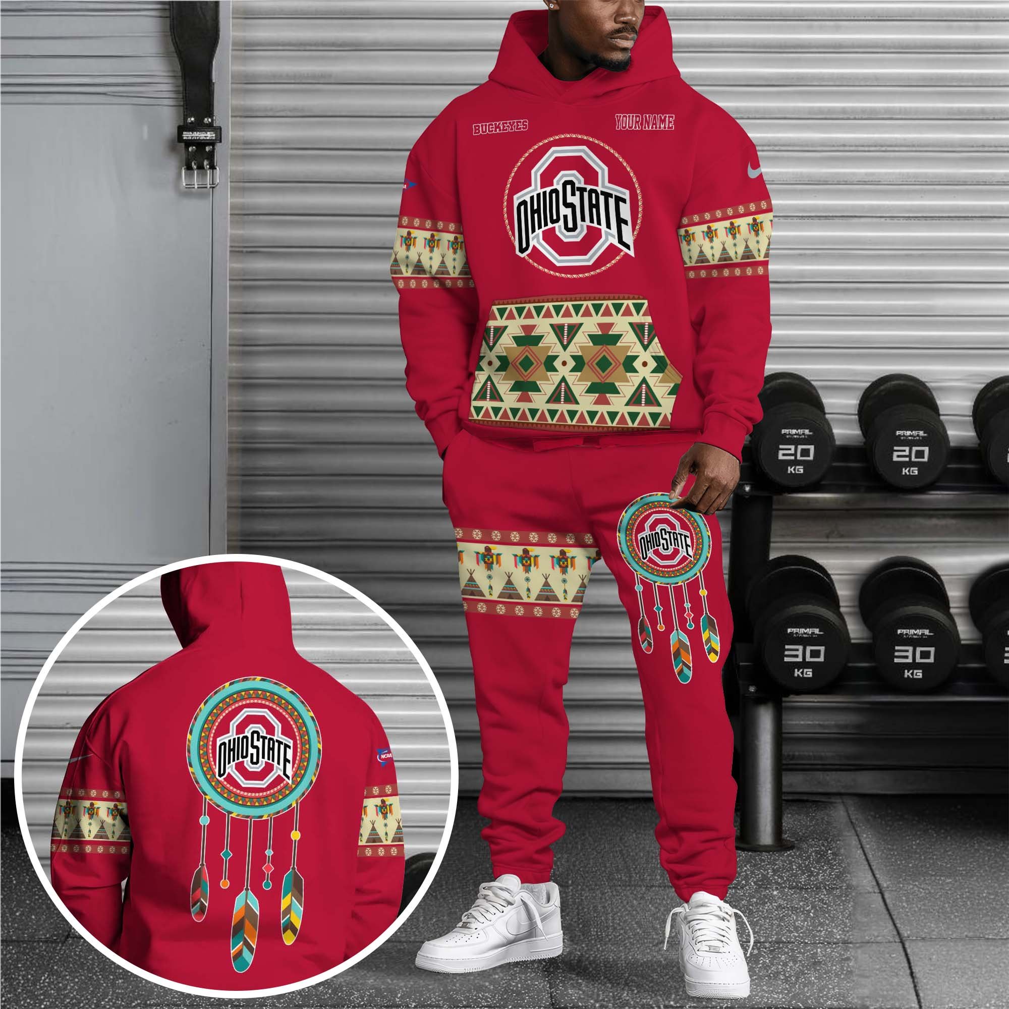 Ohio State Buckeyes Hoodie Sweatpants Set Custom Your name, Sport Hoodie Sweatpants Set, Sport Gifts For Fan EHIVM-0118550