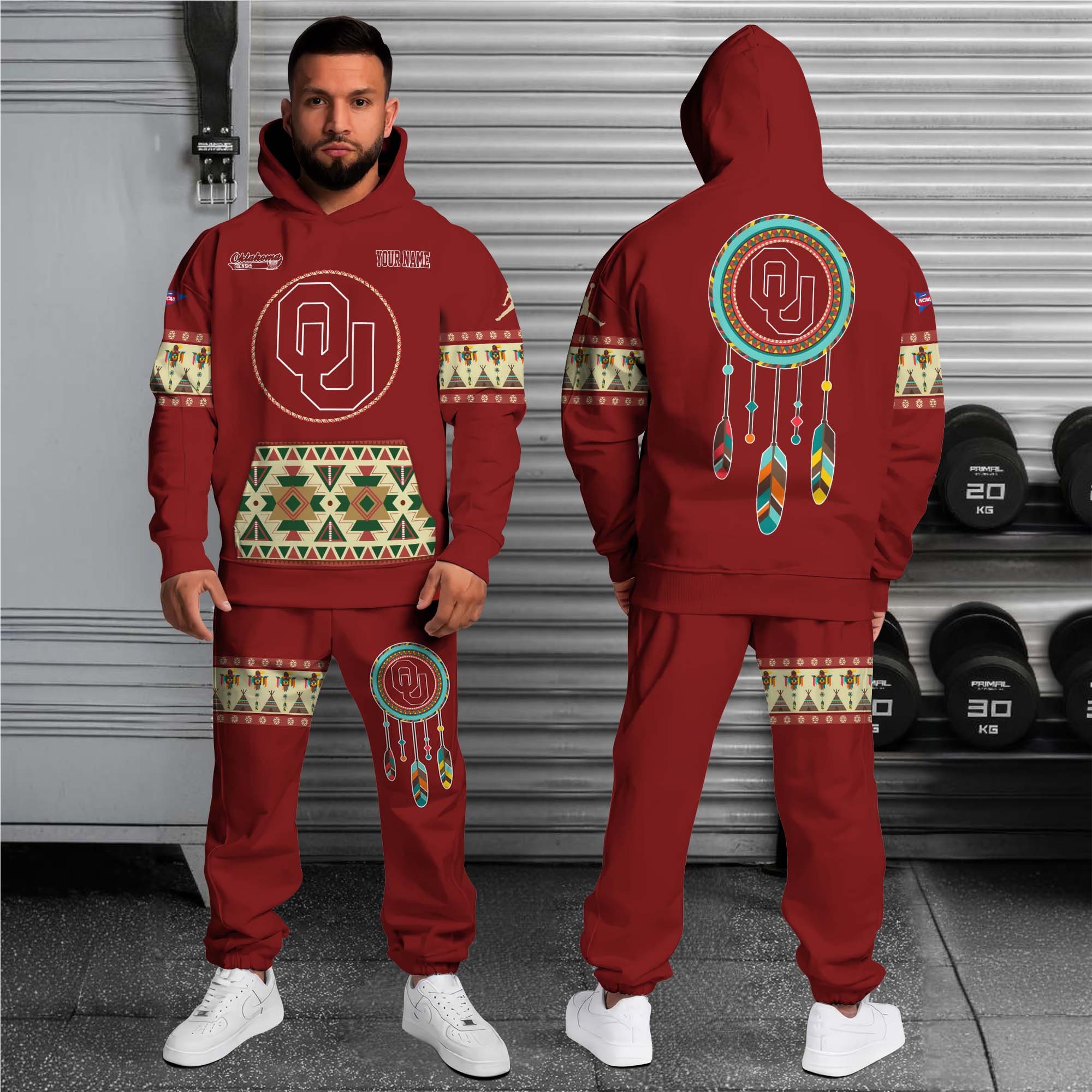 Alternative view of Oklahoma Sooners Hoodie Sweatpants Set Custom Your name, Sport Hoodie Sweatpants Set, Sport Gifts For Fan EHIVM-0118550