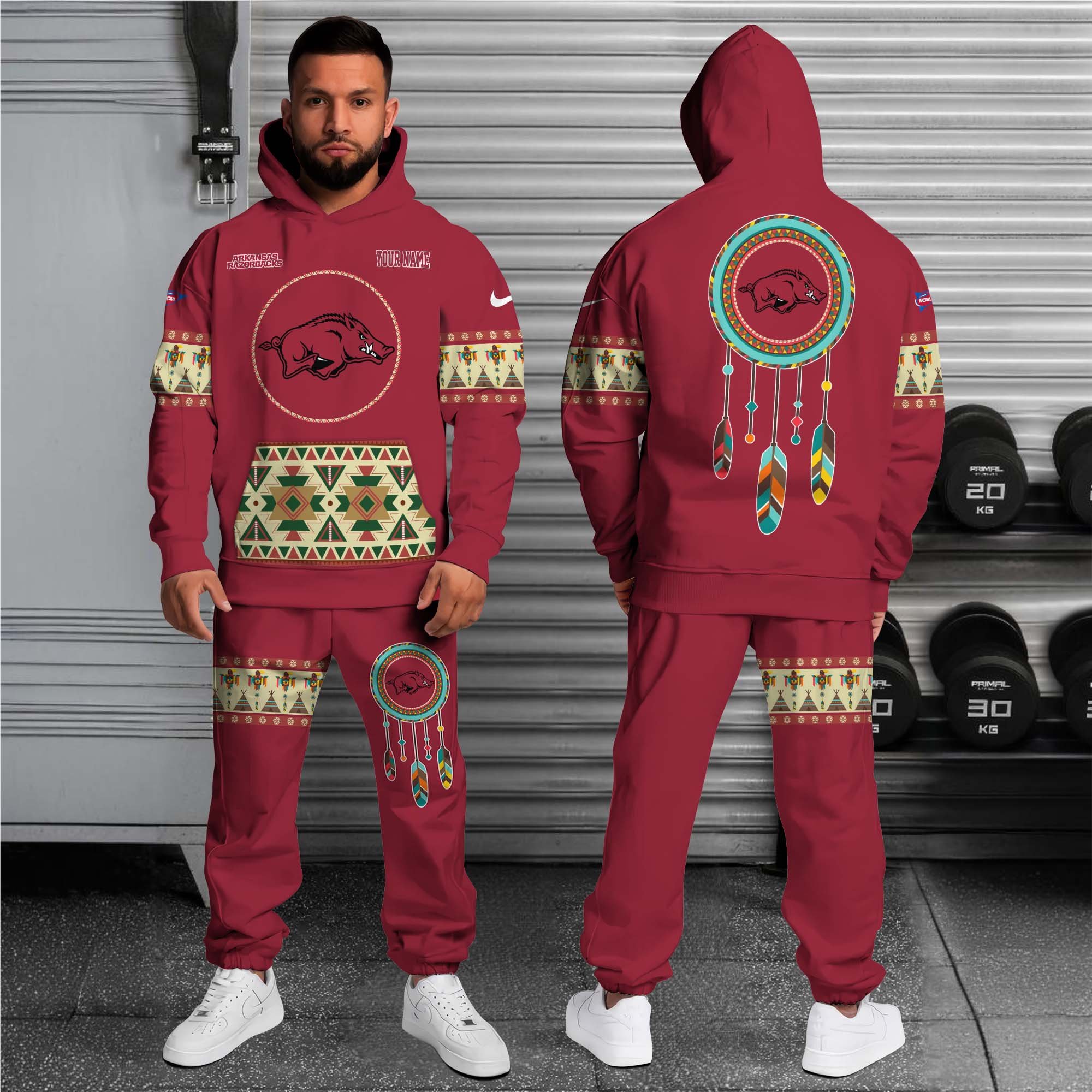 Alternative view of rkansas Razorbacks Hoodie Sweatpants Set Custom Your name, Sport Hoodie Sweatpants Set, Sport Gifts For Fan EHIVM-0118550