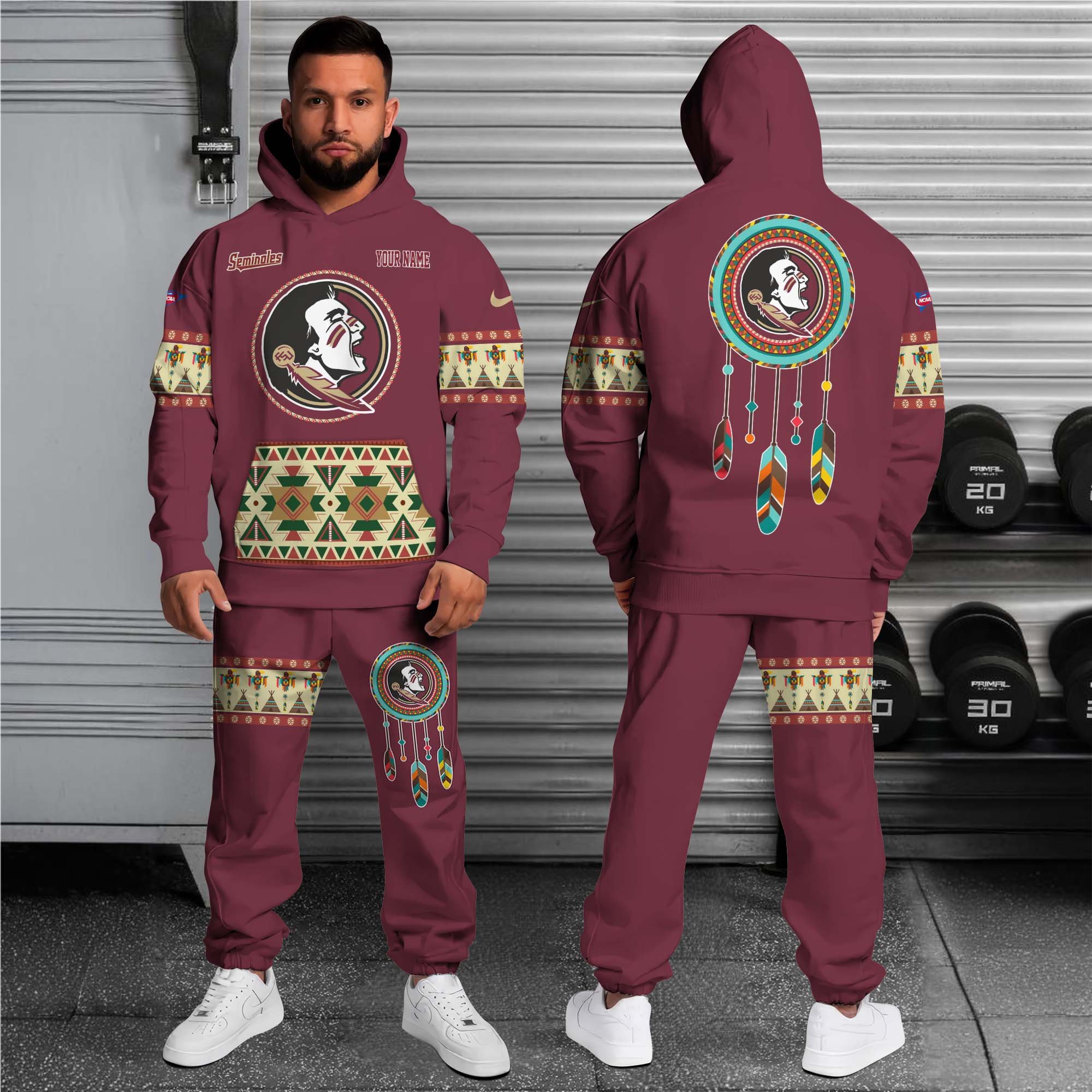 Alternative view of Florida State Seminoles Hoodie Sweatpants Set Custom Your name, Sport Hoodie Sweatpants Set, Sport Gifts For Fan EHIVM-0118550