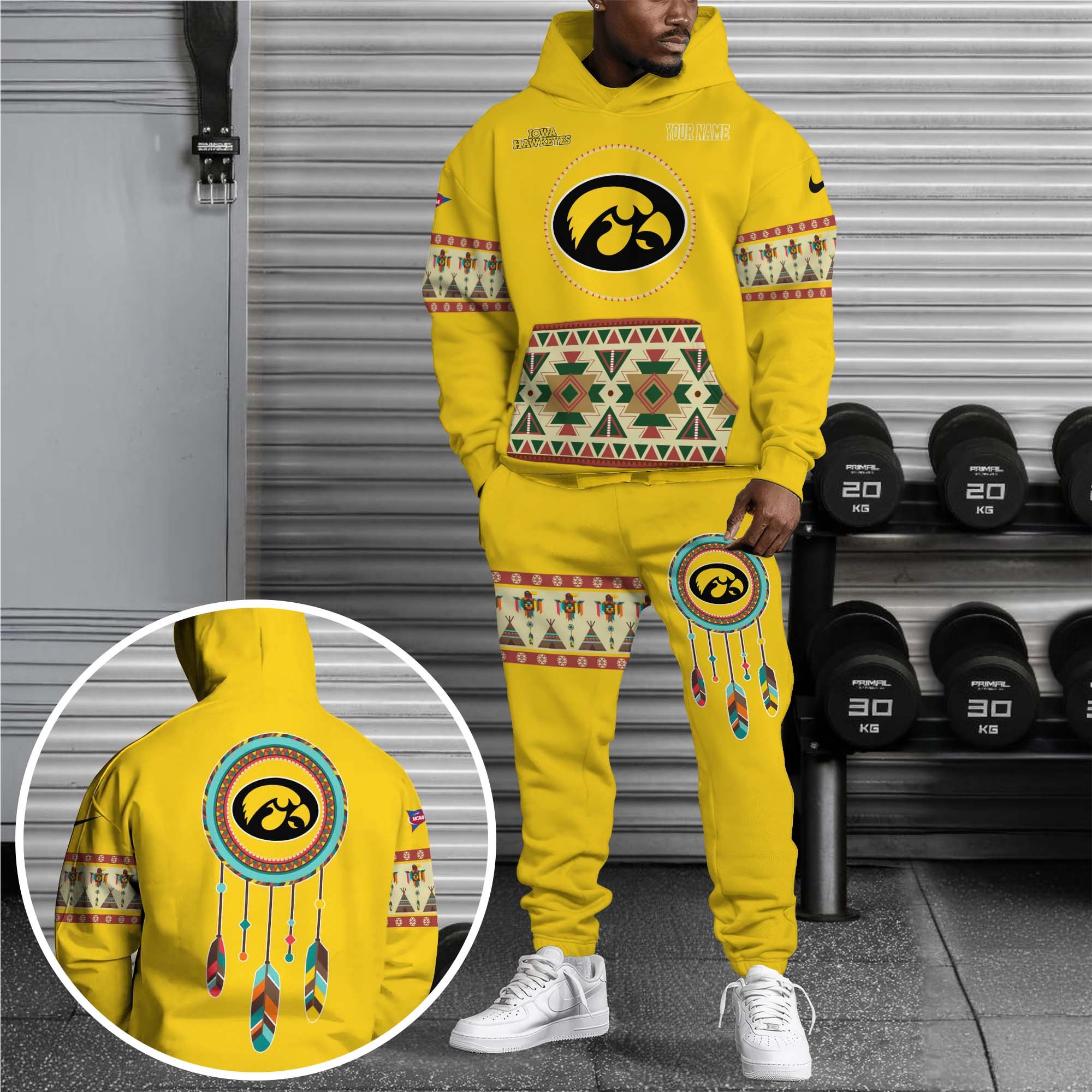 Iowa Hawkeyes Hoodie Sweatpants Set Custom Your name, Sport Hoodie Sweatpants Set, Sport Gifts For Fan EHIVM-0118550