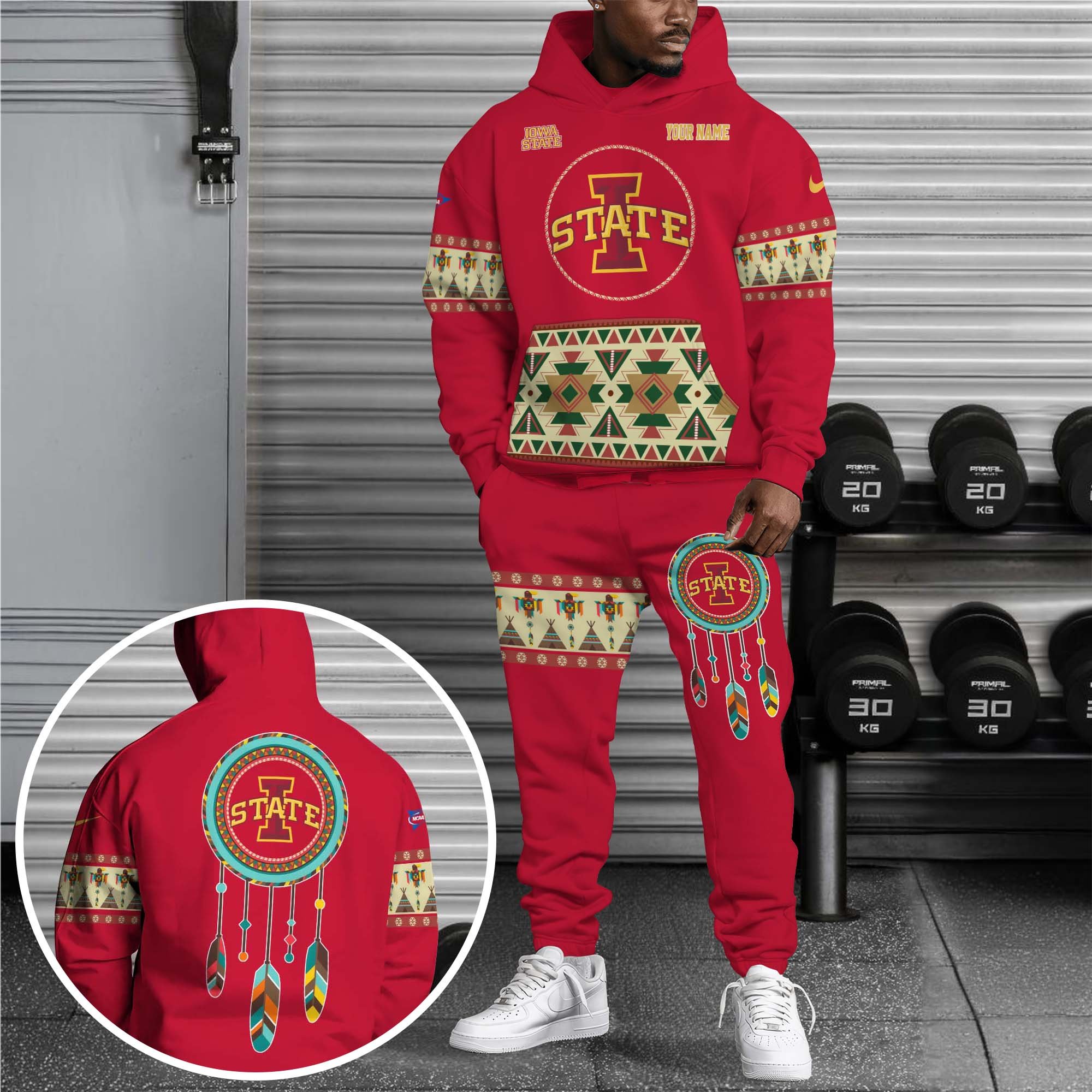 Iowa State Cyclones Hoodie Sweatpants Set Custom Your name, Sport Hoodie Sweatpants Set, Sport Gifts For Fan EHIVM-0118550