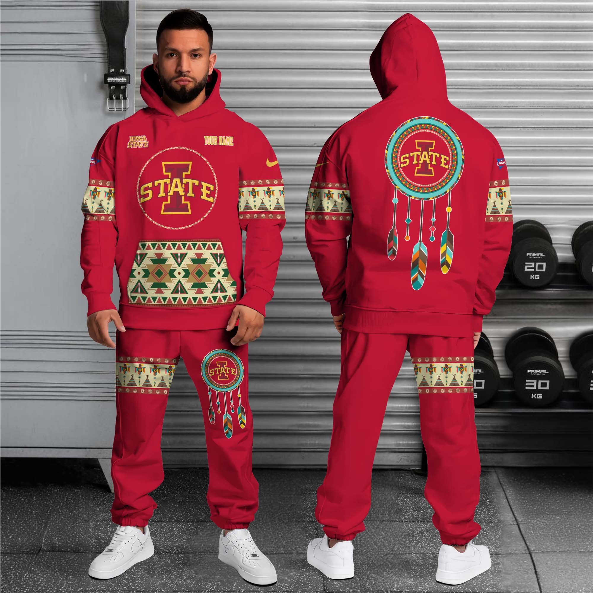 Alternative view of Iowa State Cyclones Hoodie Sweatpants Set Custom Your name, Sport Hoodie Sweatpants Set, Sport Gifts For Fan EHIVM-0118550