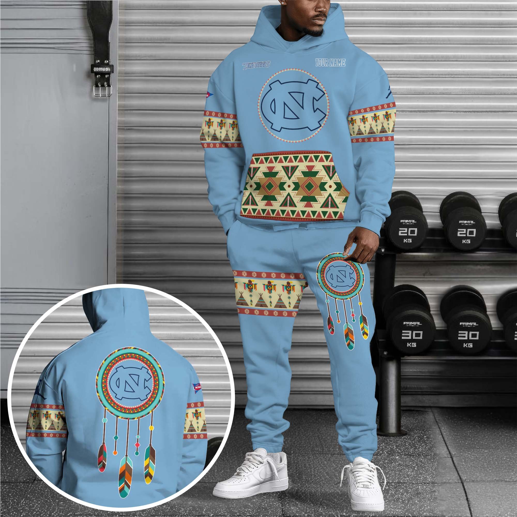 North Carolina Tar Heels Hoodie Sweatpants Set Custom Your name, Sport Hoodie Sweatpants Set, Sport Gifts For Fan EHIVM-0118550