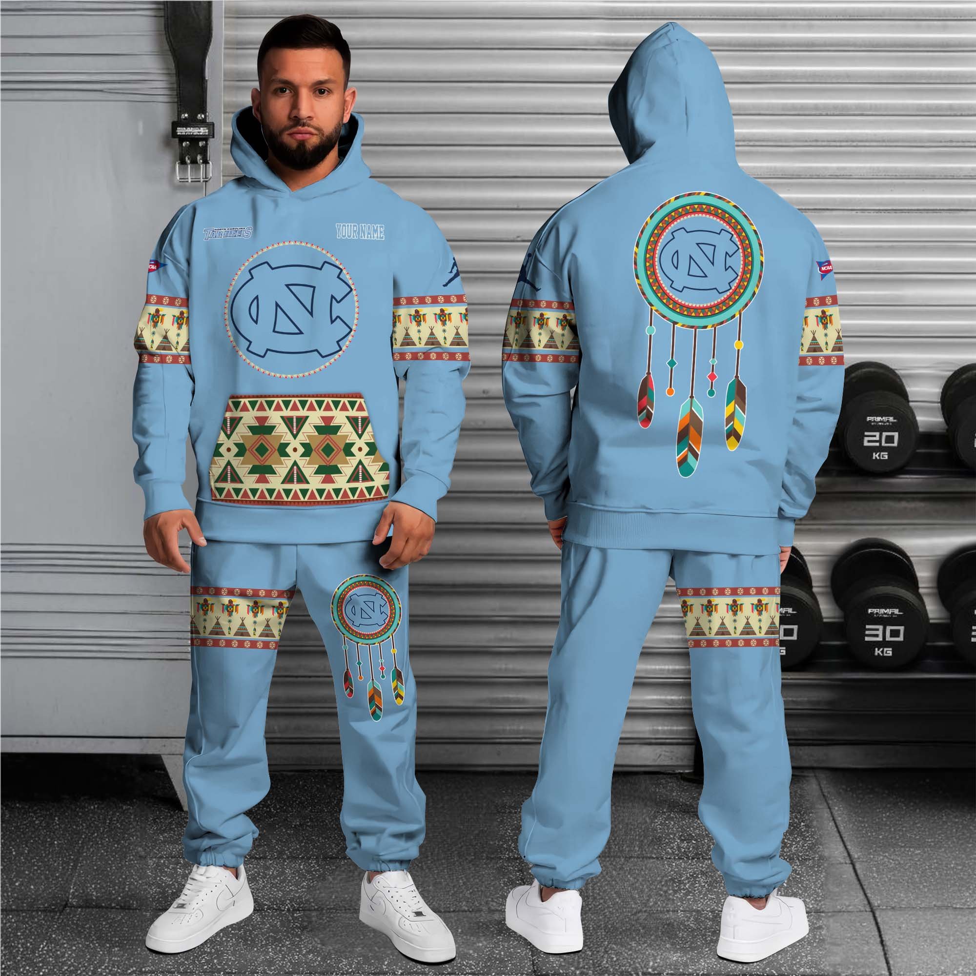 Alternative view of North Carolina Tar Heels Hoodie Sweatpants Set Custom Your name, Sport Hoodie Sweatpants Set, Sport Gifts For Fan EHIVM-0118550