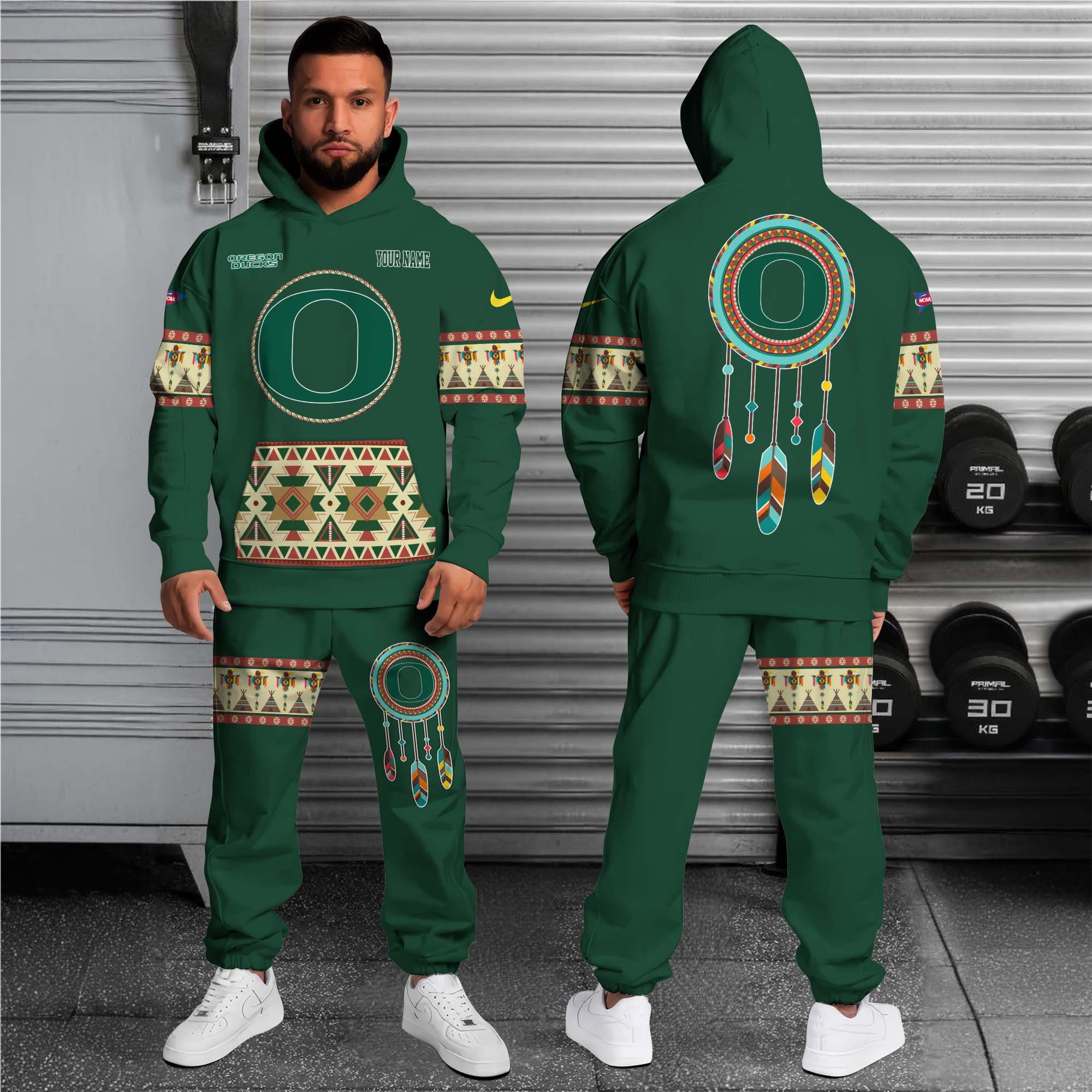 Alternative view of Oregon Ducks Hoodie Sweatpants Set Custom Your name, Sport Hoodie Sweatpants Set, Sport Gifts For Fan EHIVM-0118550