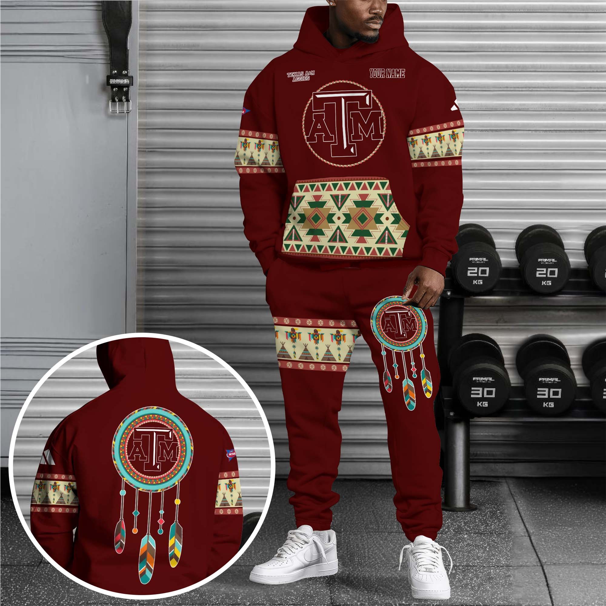 Texas &M ggies Hoodie Sweatpants Set Custom Your name, Sport Hoodie Sweatpants Set, Sport Gifts For Fan EHIVM-0118550