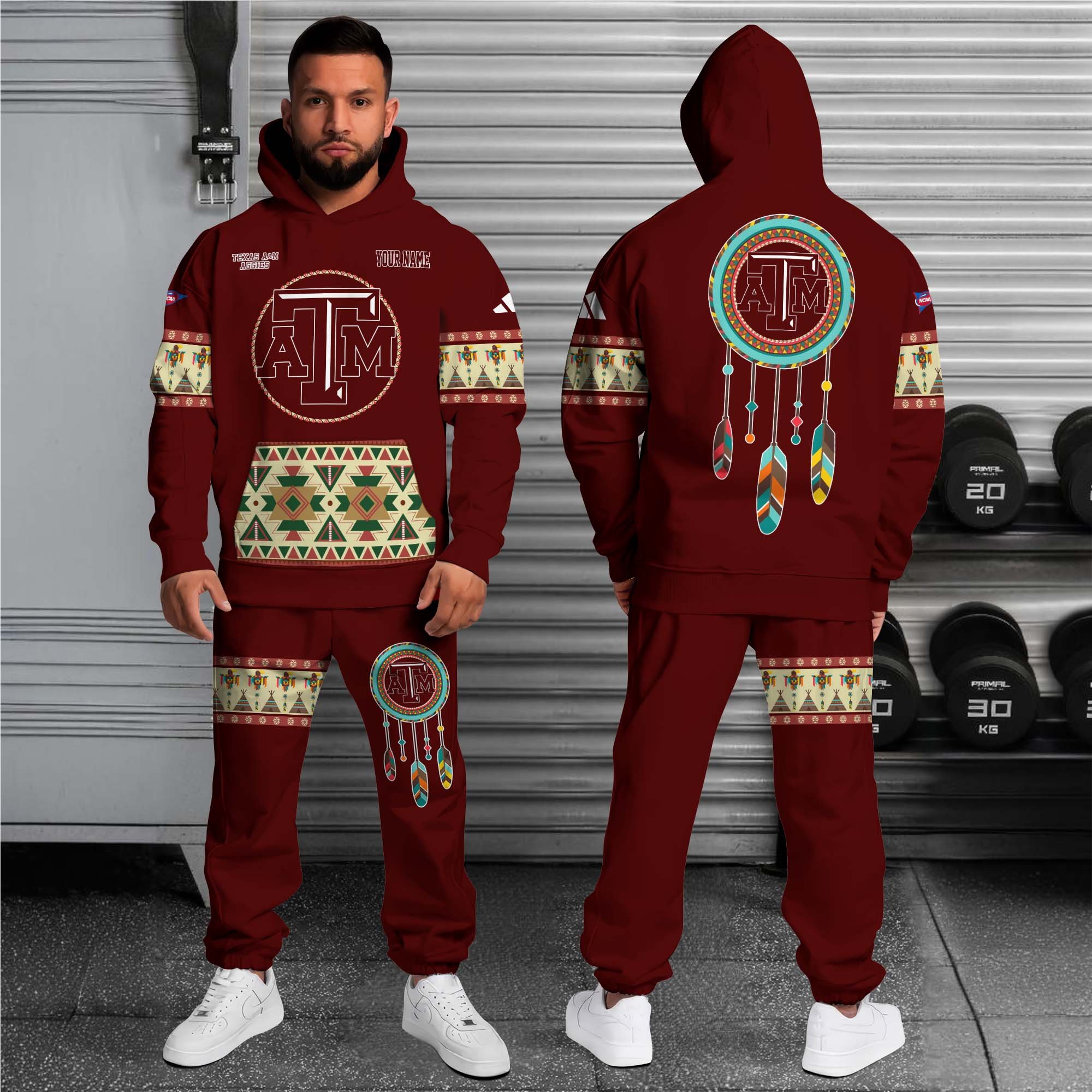 Alternative view of Texas &M ggies Hoodie Sweatpants Set Custom Your name, Sport Hoodie Sweatpants Set, Sport Gifts For Fan EHIVM-0118550