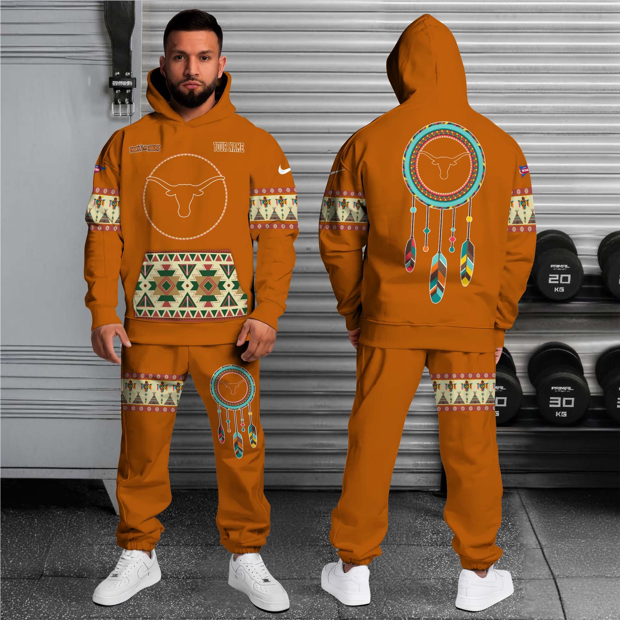 Alternative view of Texas Longhorns Hoodie Sweatpants Set Custom Your name, Sport Hoodie Sweatpants Set, Sport Gifts For Fan EHIVM-0118550