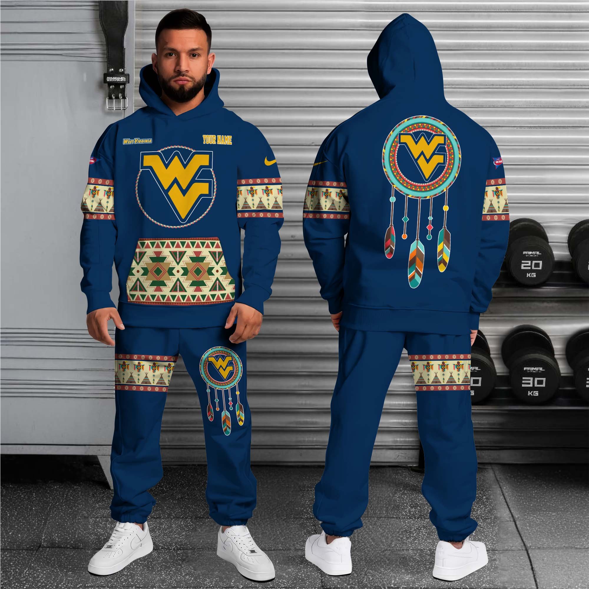 Alternative view of West Virginia Mountaineers Hoodie Sweatpants Set Custom Your name, Sport Hoodie Sweatpants Set, Sport Gifts For Fan EHIVM-0118550