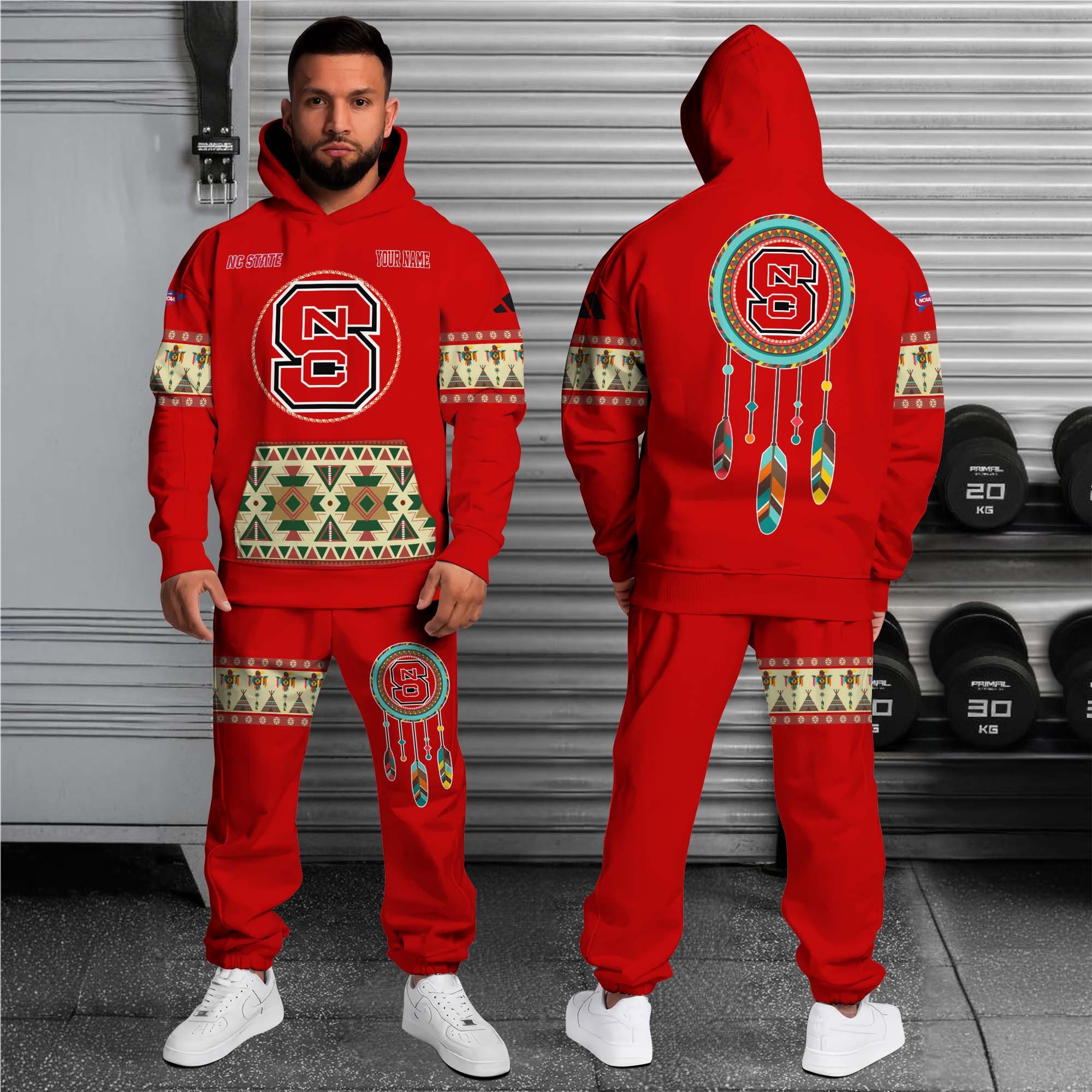 Alternative view of NC State Wolfpack Hoodie Sweatpants Set Custom Your name, Sport Hoodie Sweatpants Set, Sport Gifts For Fan EHIVM-0118550