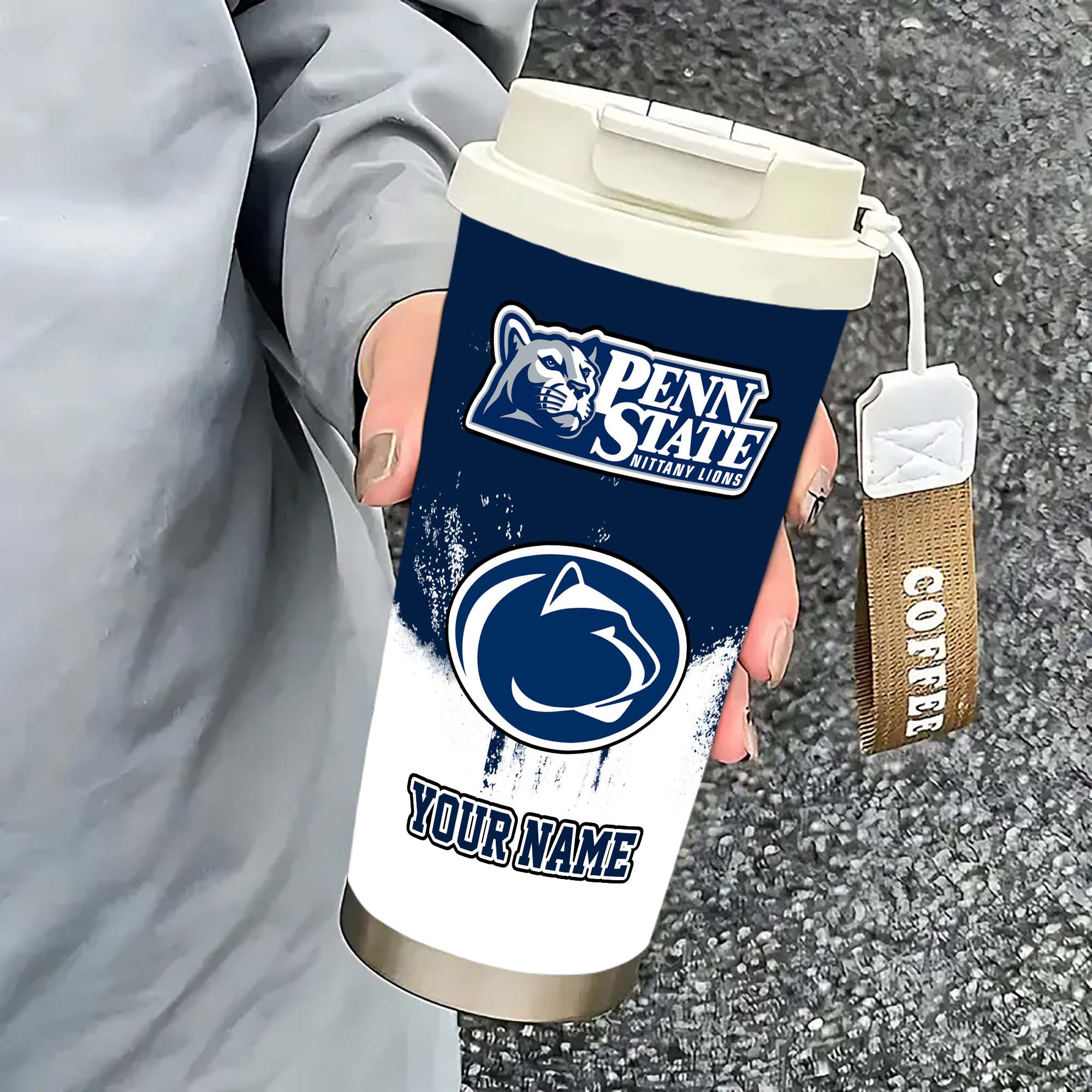 Alternative view of Penn State Nittany Lions Insulated Coffee Mug with Straw and Lid, Portable Coffee Travel Mug for Car, Fan Gifts EHIVM-0211799