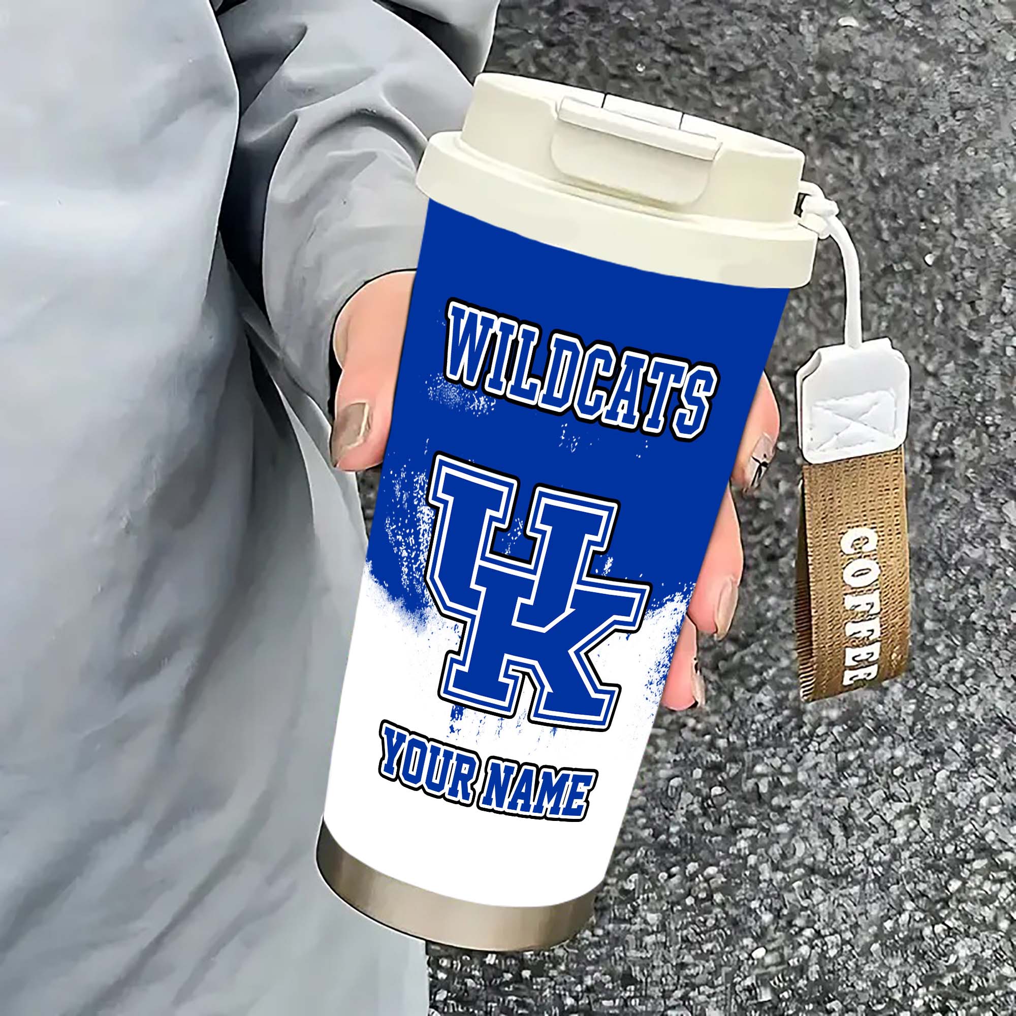 Alternative view of Kentucky Wildcats Insulated Coffee Mug with Straw and Lid, Portable Coffee Travel Mug for Car, Fan Gifts EHIVM-0211799