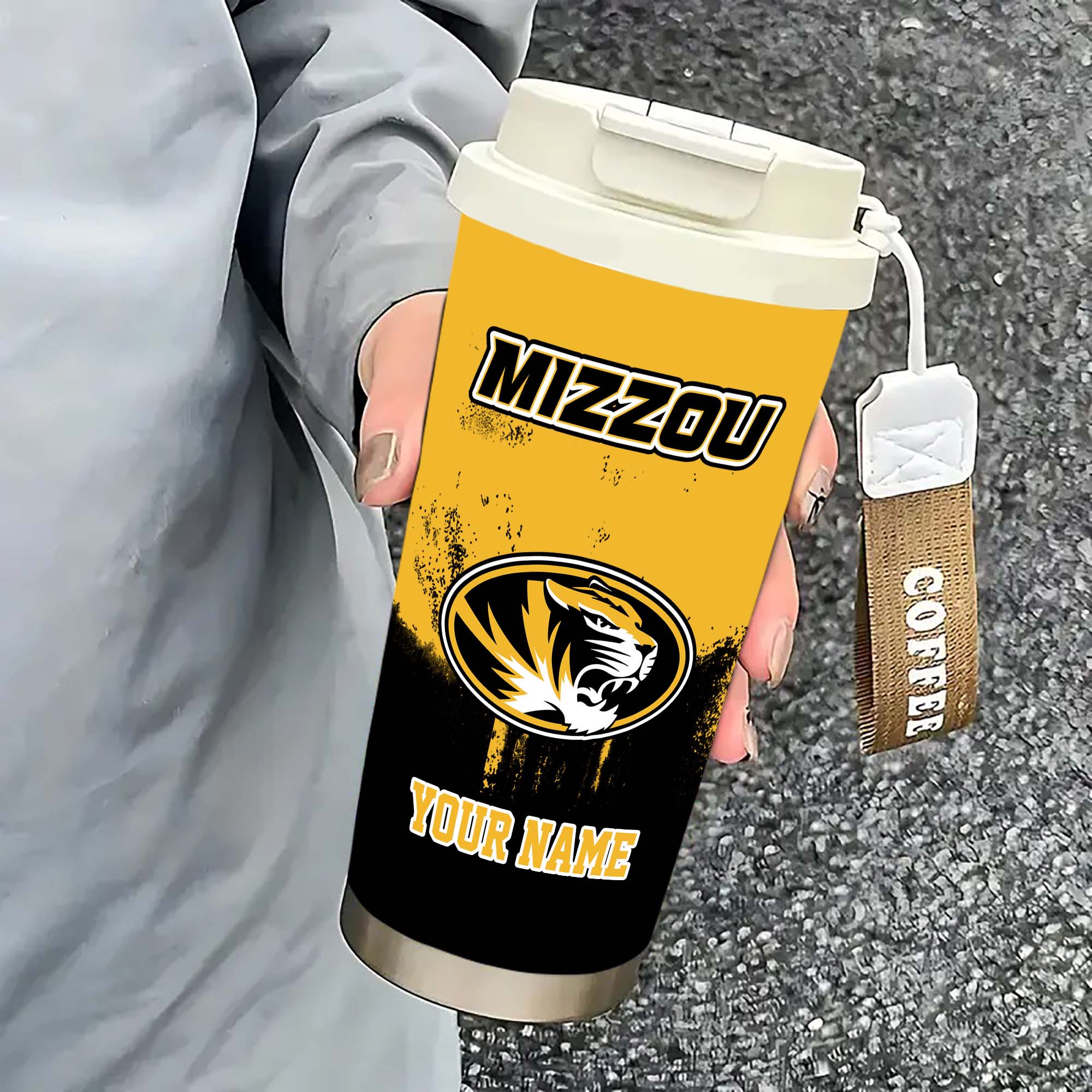 Alternative view of Missouri Tigers Insulated Coffee Mug with Straw and Lid, Portable Coffee Travel Mug for Car, Fan Gifts EHIVM-0211799