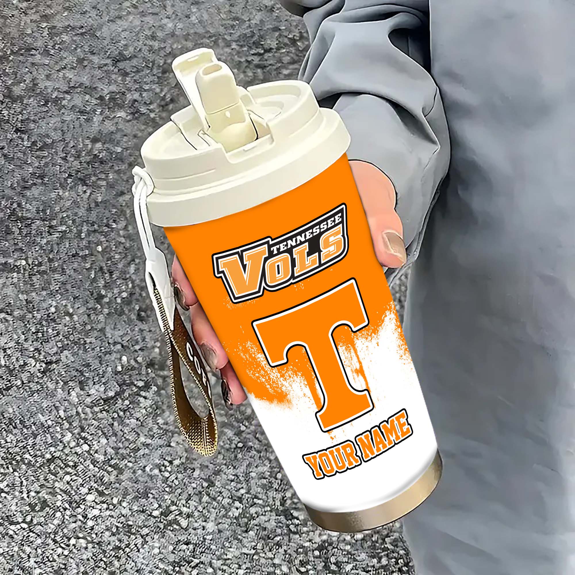 Tennessee Volunteers Insulated Coffee Mug with Straw and Lid, Portable Coffee Travel Mug for Car, Fan Gifts EHIVM-0211799