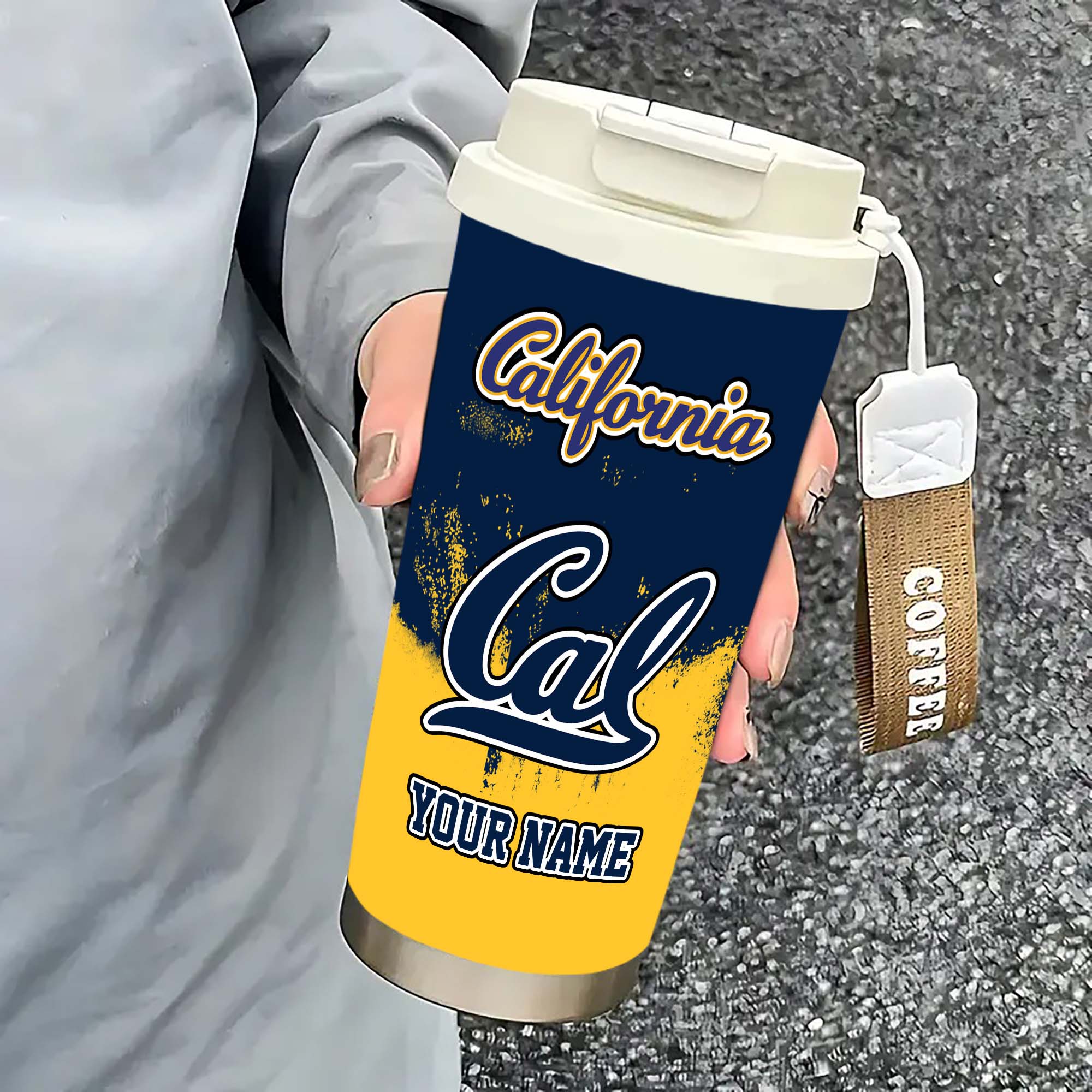 Alternative view of California Golden Bears Insulated Coffee Mug with Straw and Lid, Portable Coffee Travel Mug for Car, Fan Gifts EHIVM-0211799